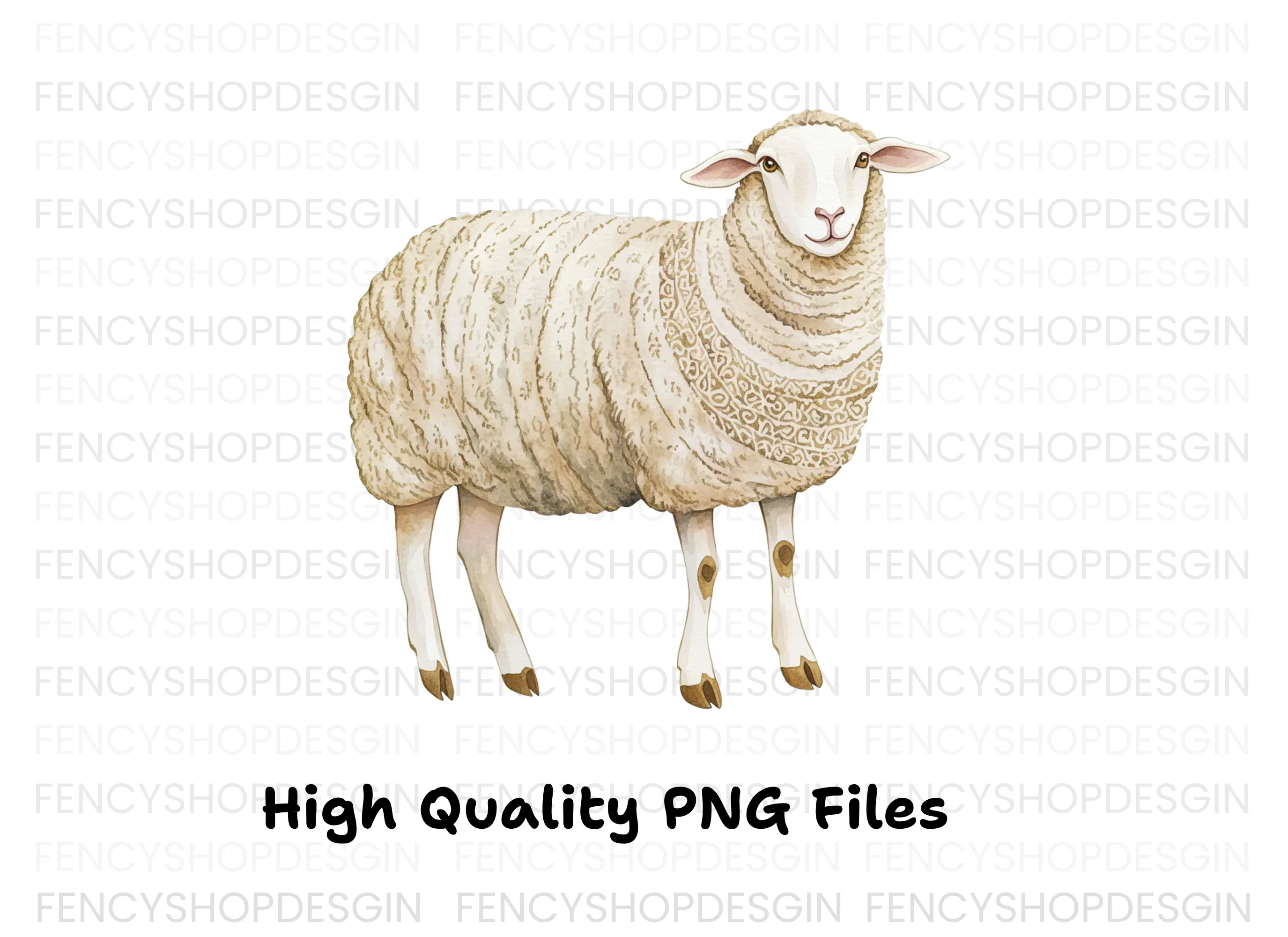 Natural Wool Sheep Clipart Bundle - Image 3