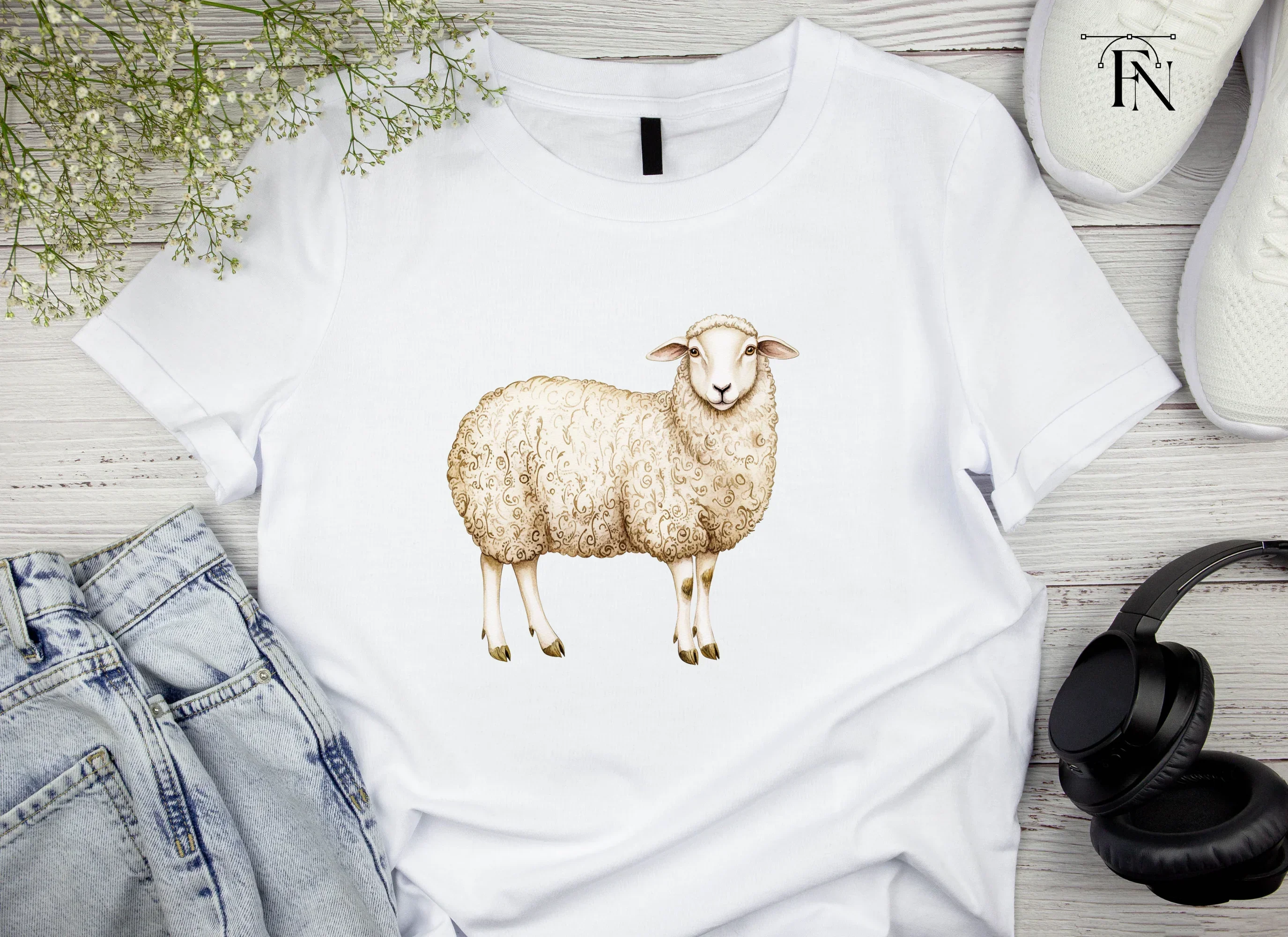 Natural Wool Sheep Clipart Bundle - Image 4