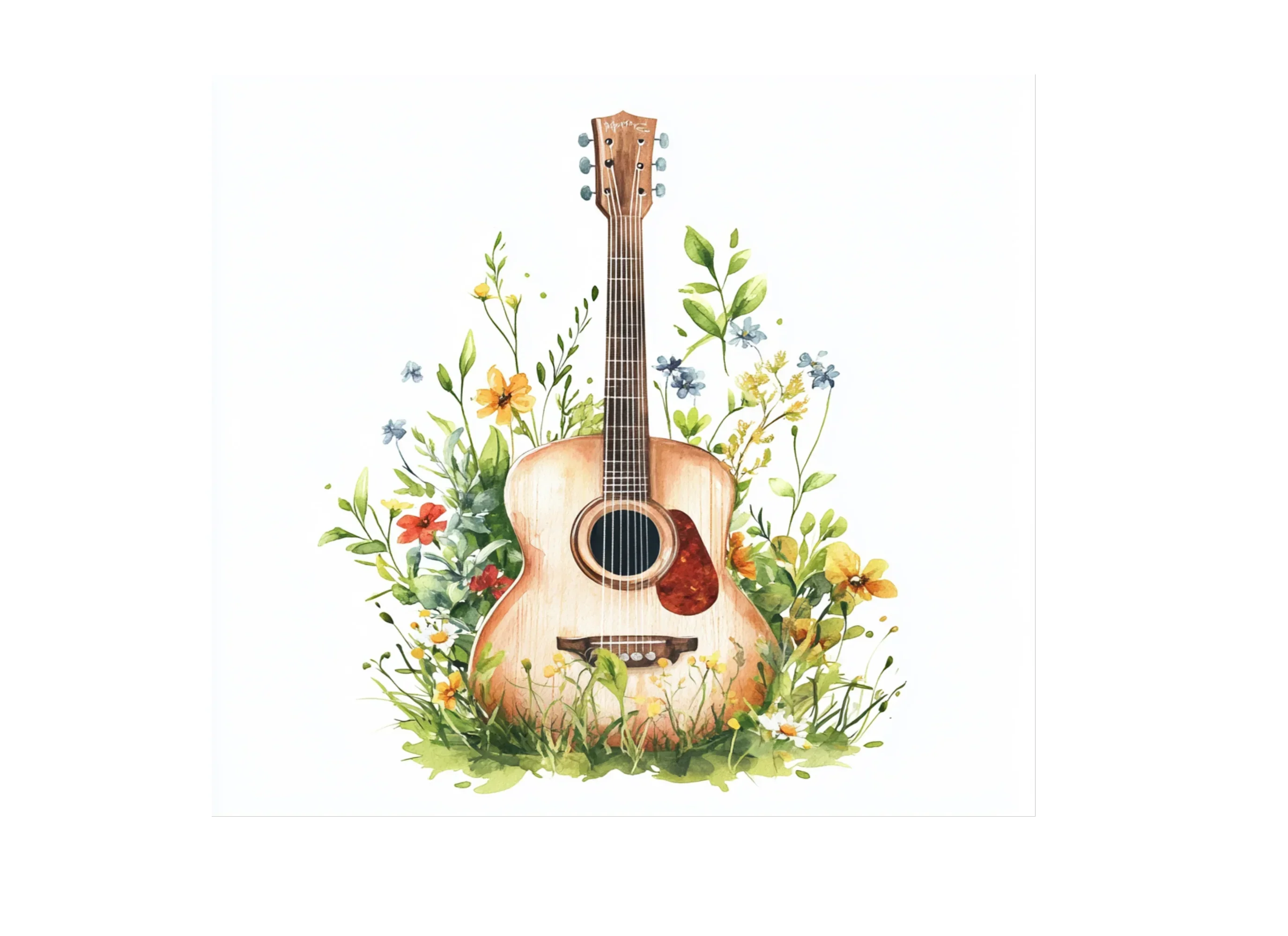 Nature Inspired Guitar Clipart Bundle - Image 3