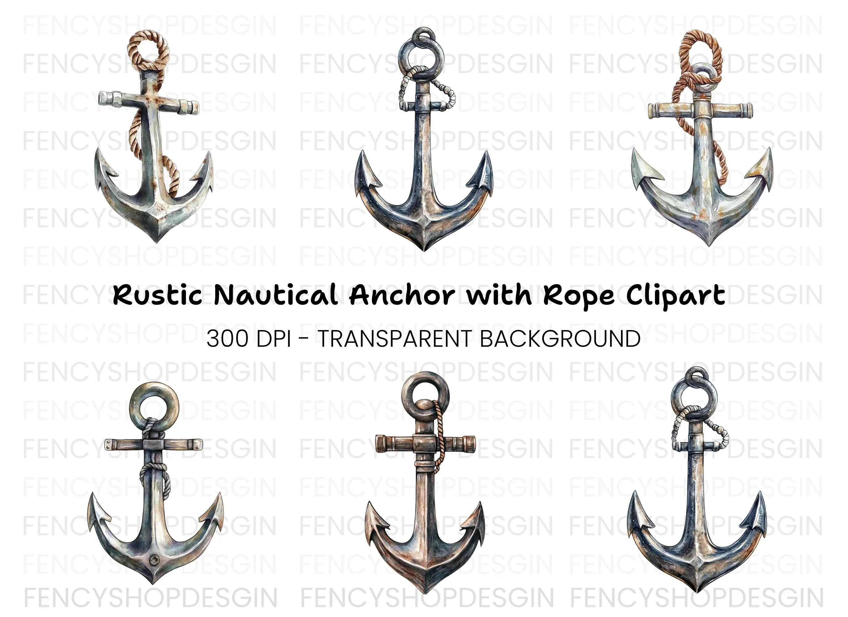 Nautical Anchor Clipart Bundle