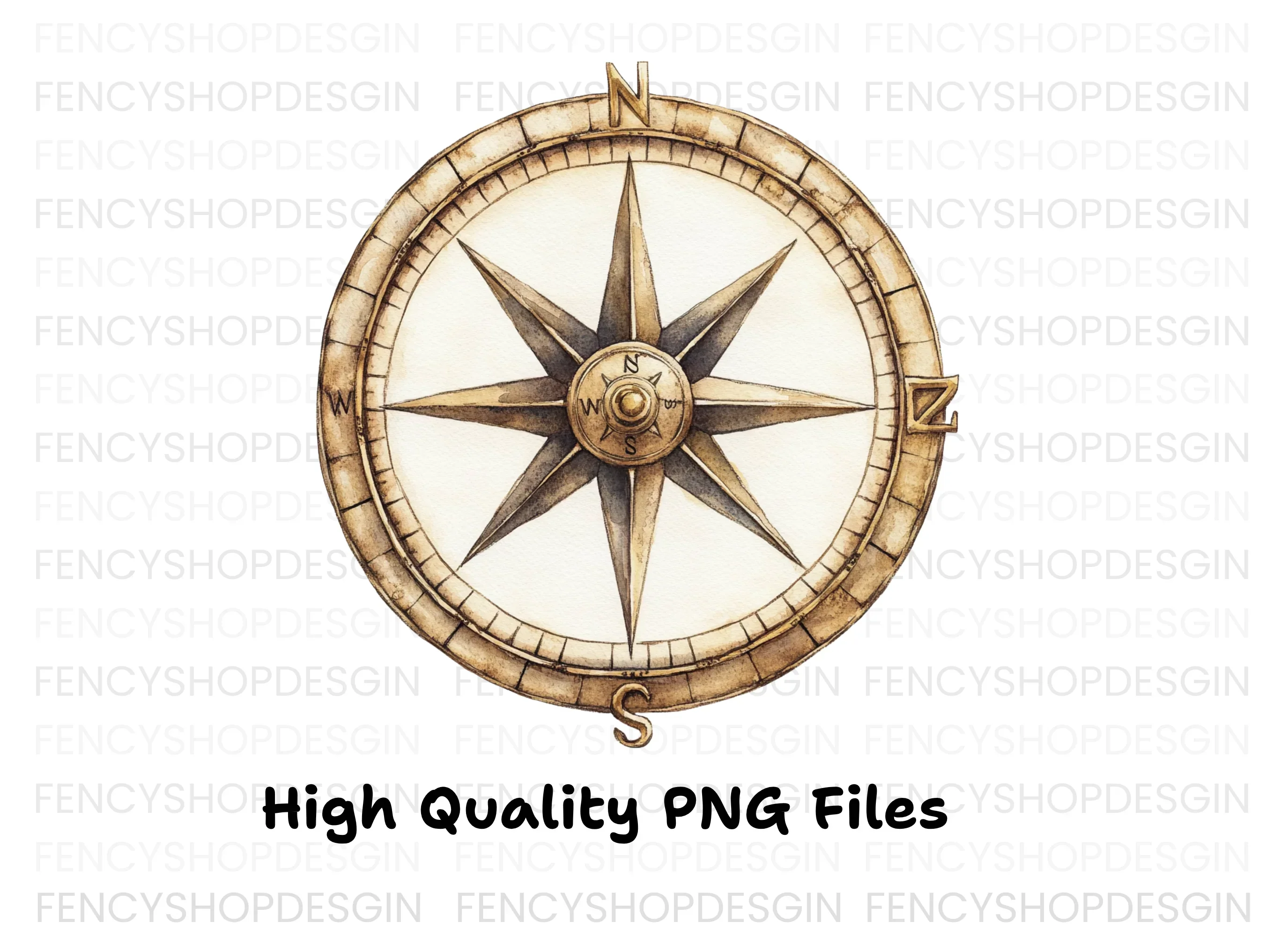 Nautical Compass Rose Clipart Bundle - Image 3