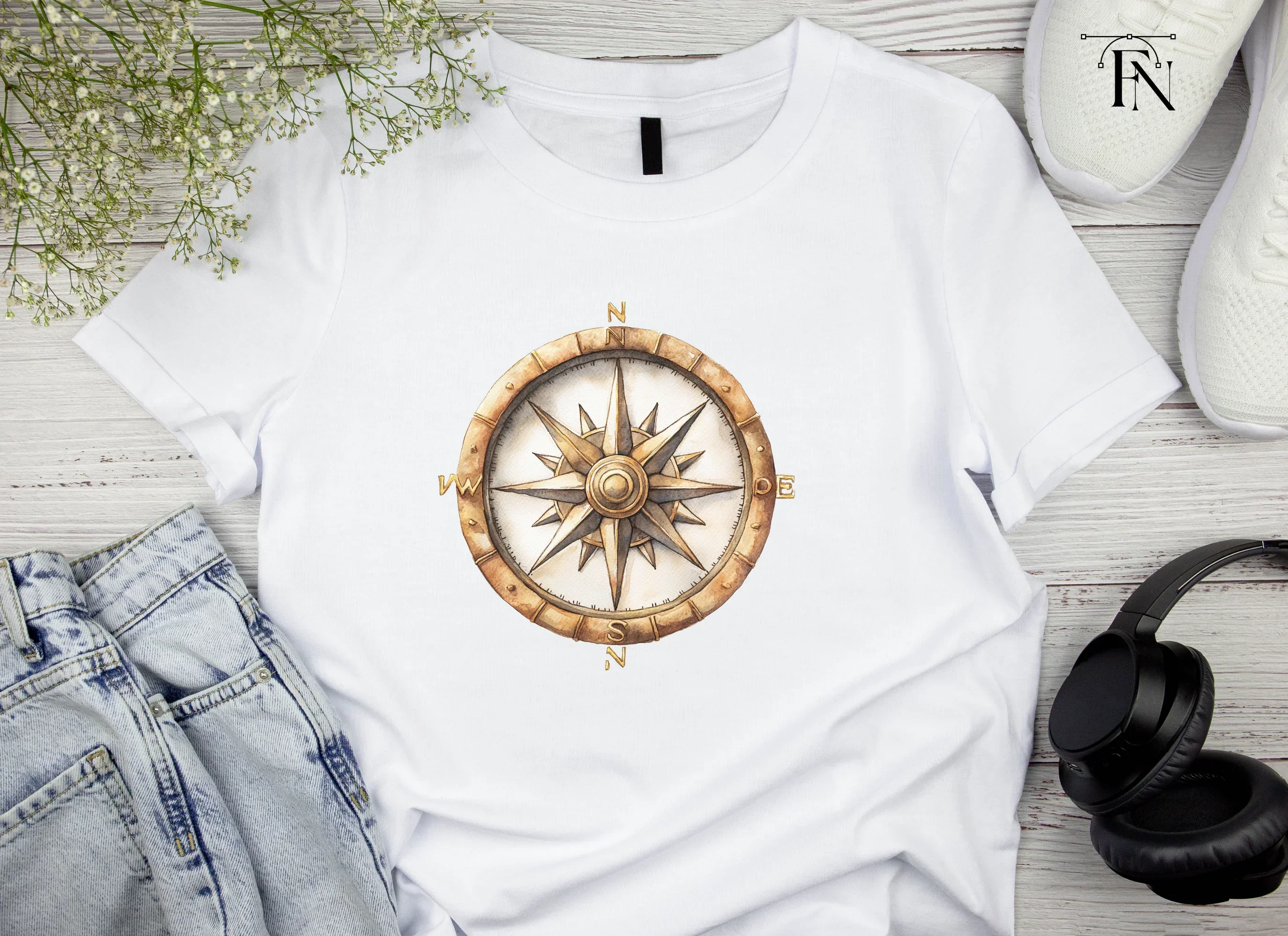Nautical Compass Rose Clipart Bundle - Image 4