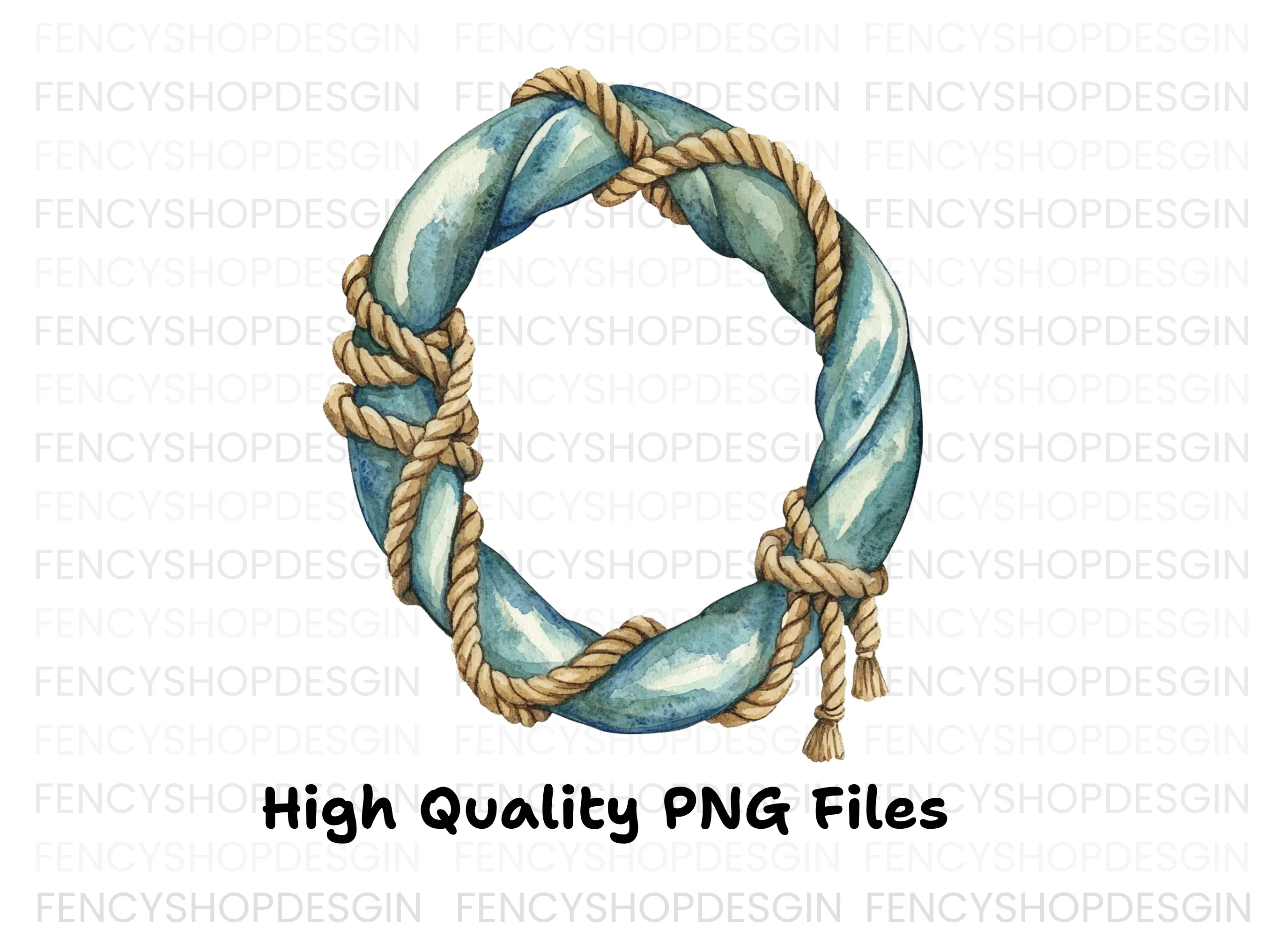 Nautical Rope Wreath Clipart Bundle - Image 3
