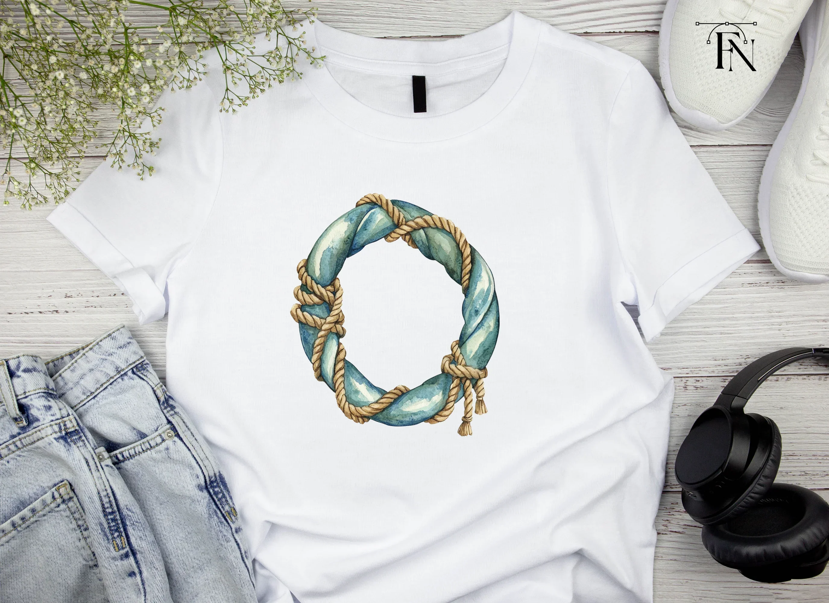 Nautical Rope Wreath Clipart Bundle - Image 4