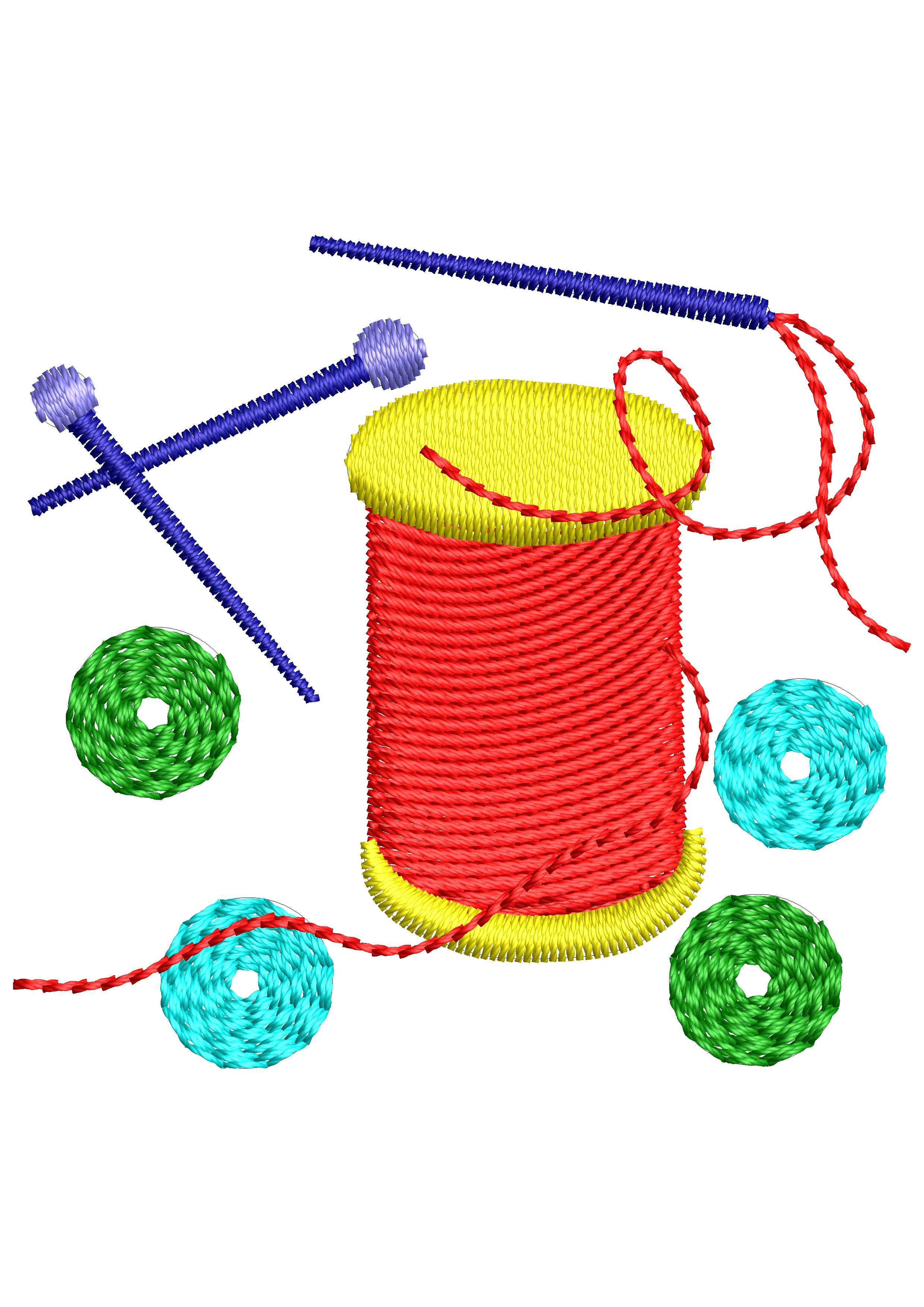 Needles & Thread Embroidery Design