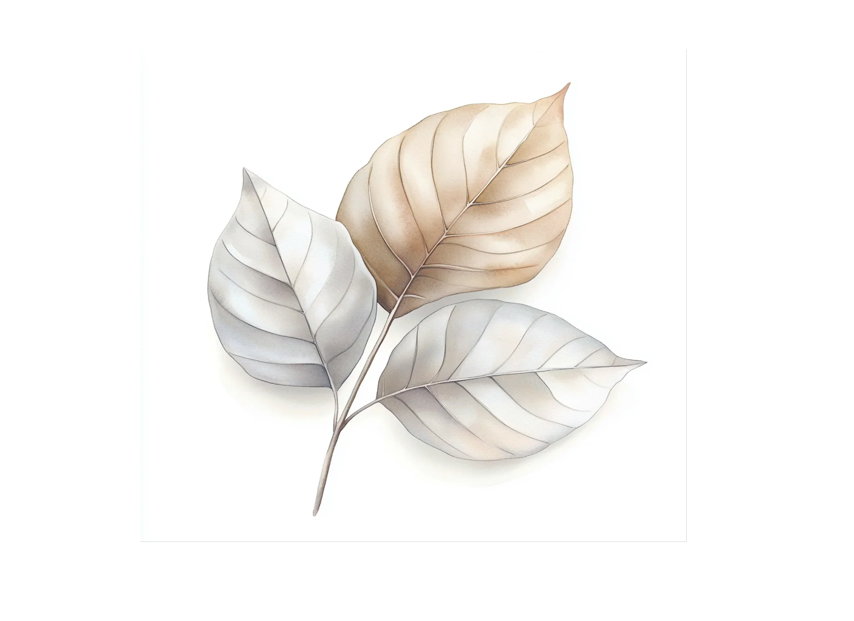 Neutral Leaves Clipart Bundle - Image 2