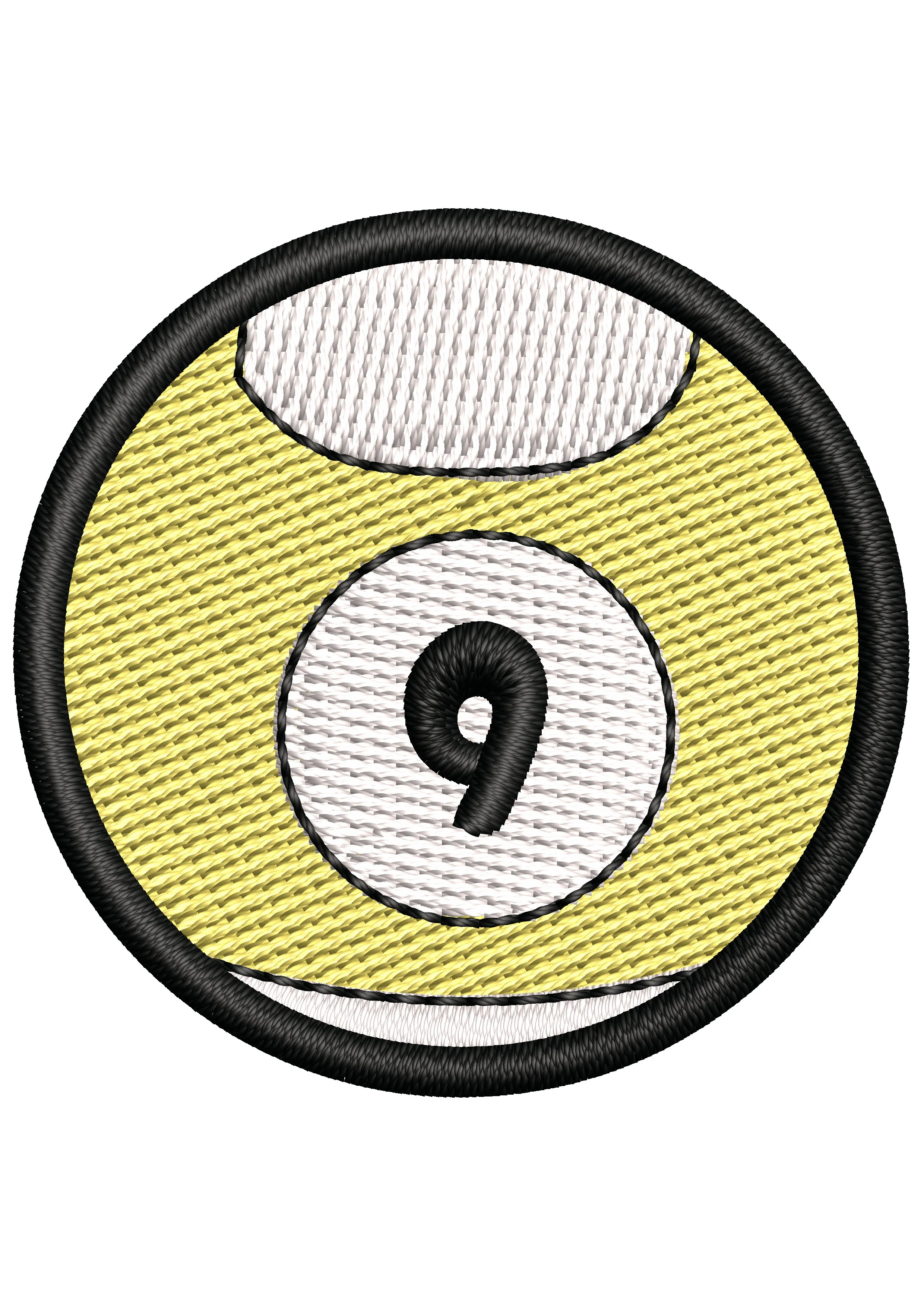 Nine N Ball Embroidery Design