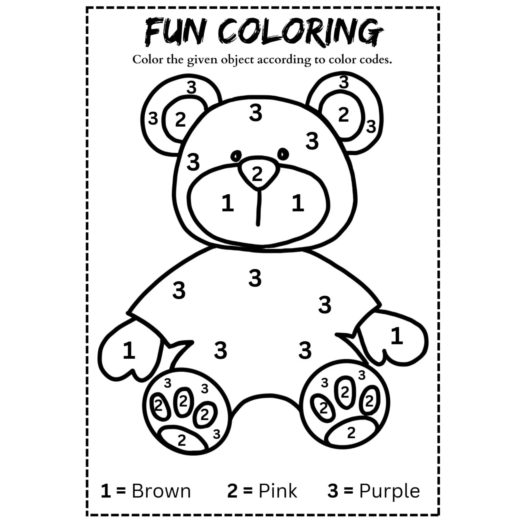 Number Code Coloring Worksheets - Image 2