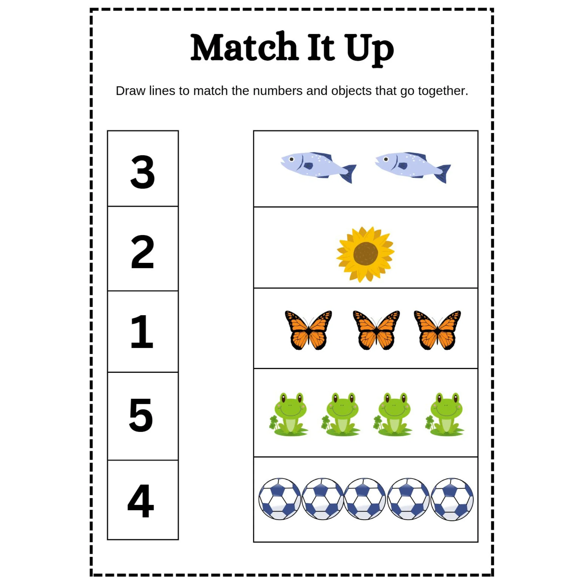 Number Object Matching Worksheets - Image 2