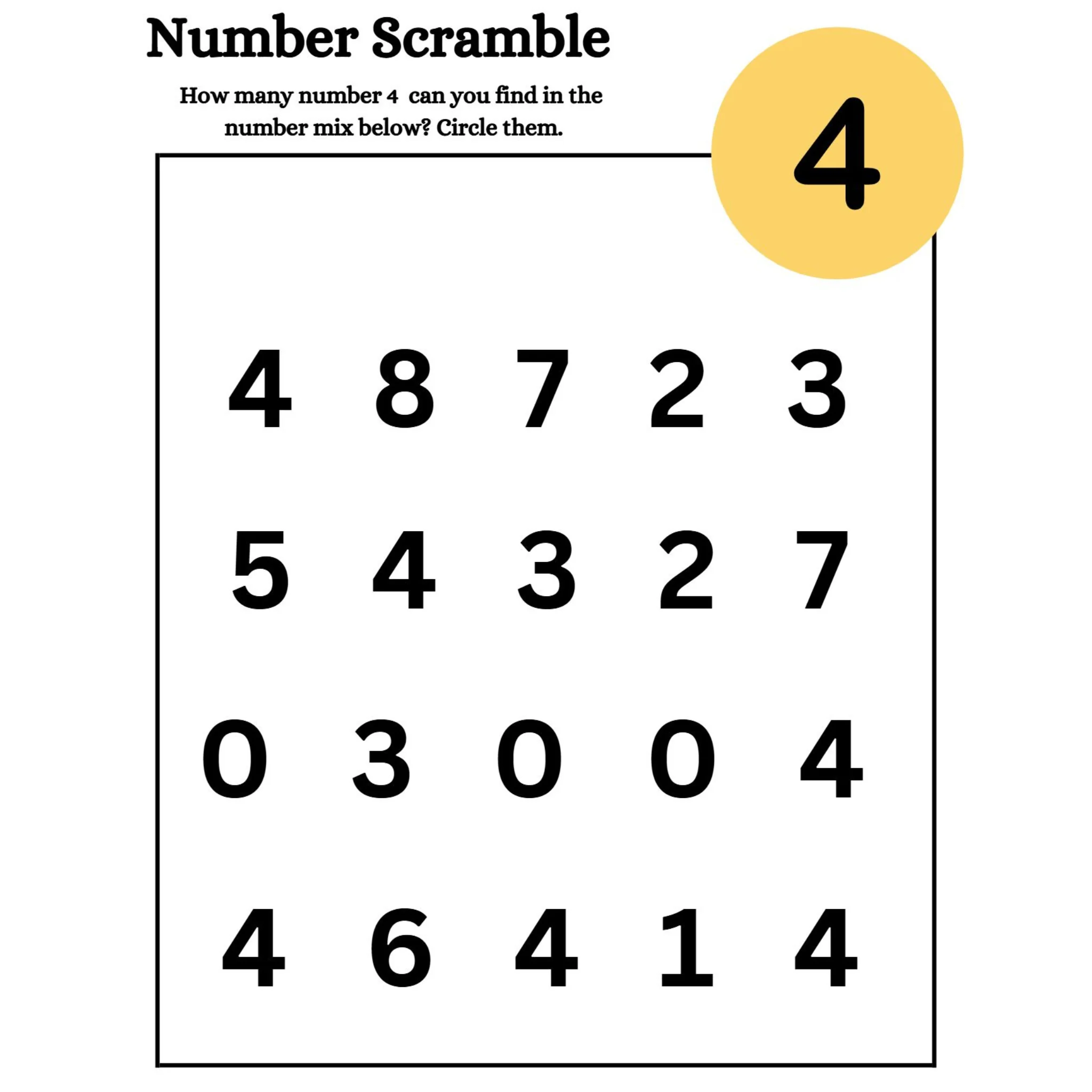Number Scramble Count and Circle Worksheets - Image 2
