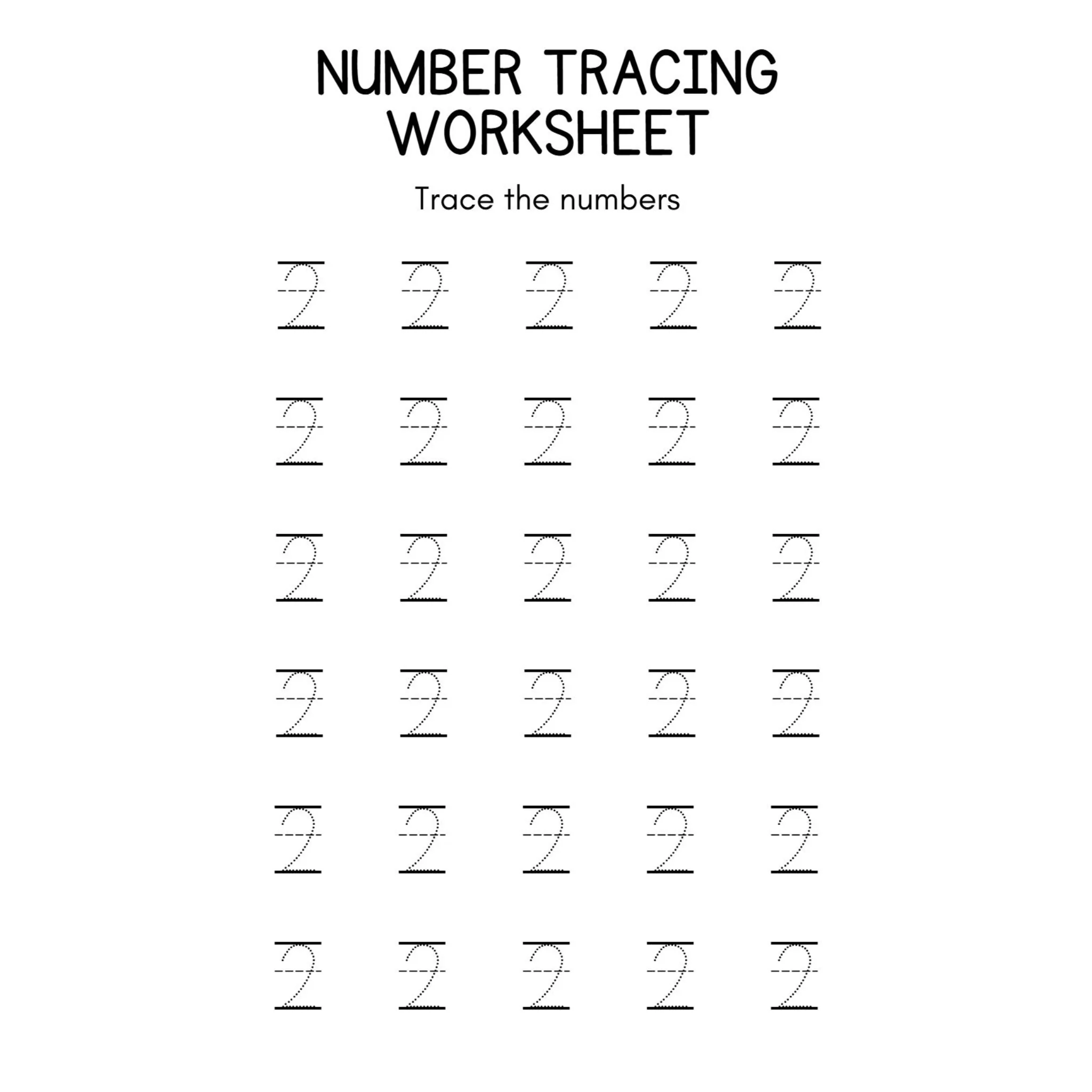 Number Tracing Practice Worksheets - Image 2