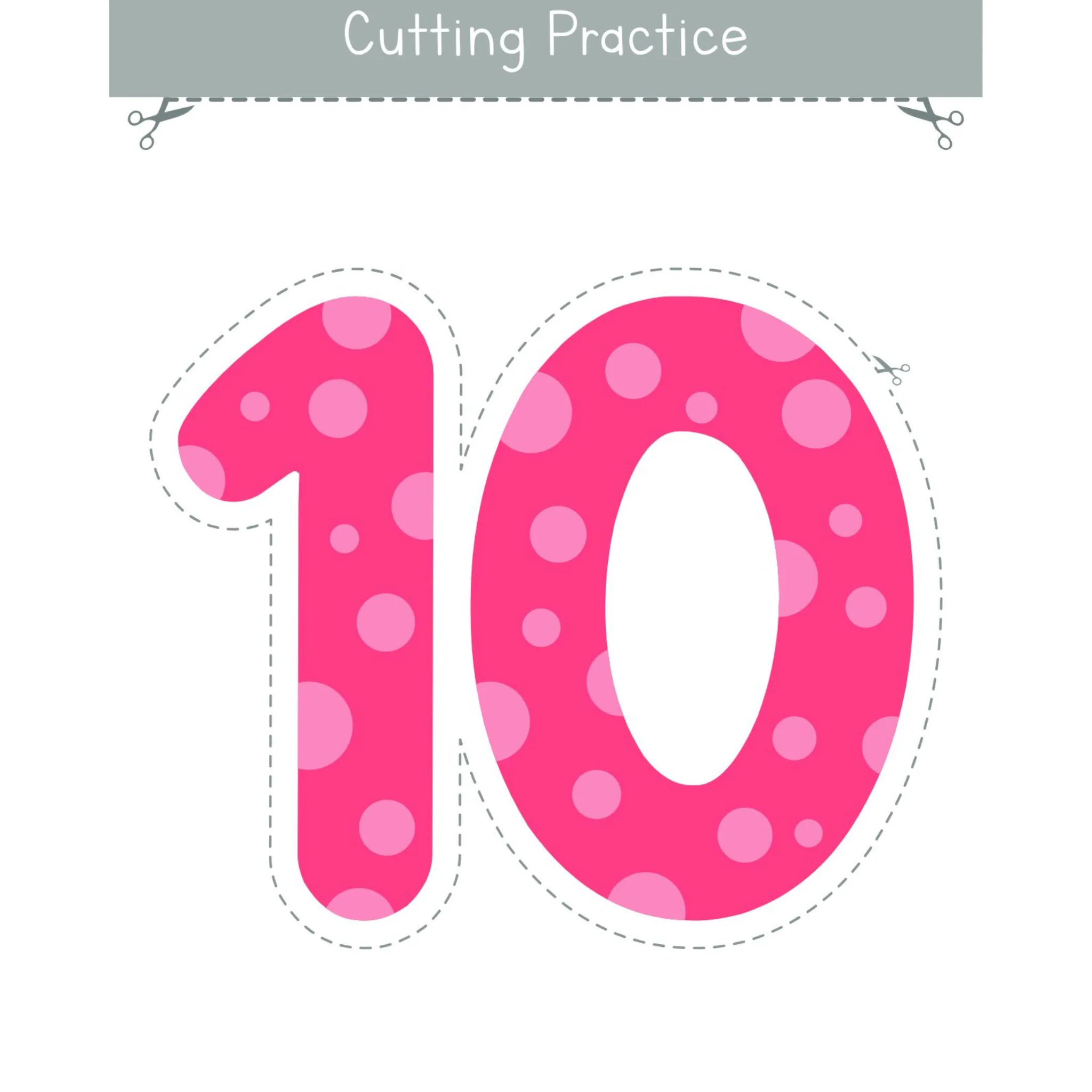 Numbers 0 to 10 Cutting Practice Worksheets - Image 5