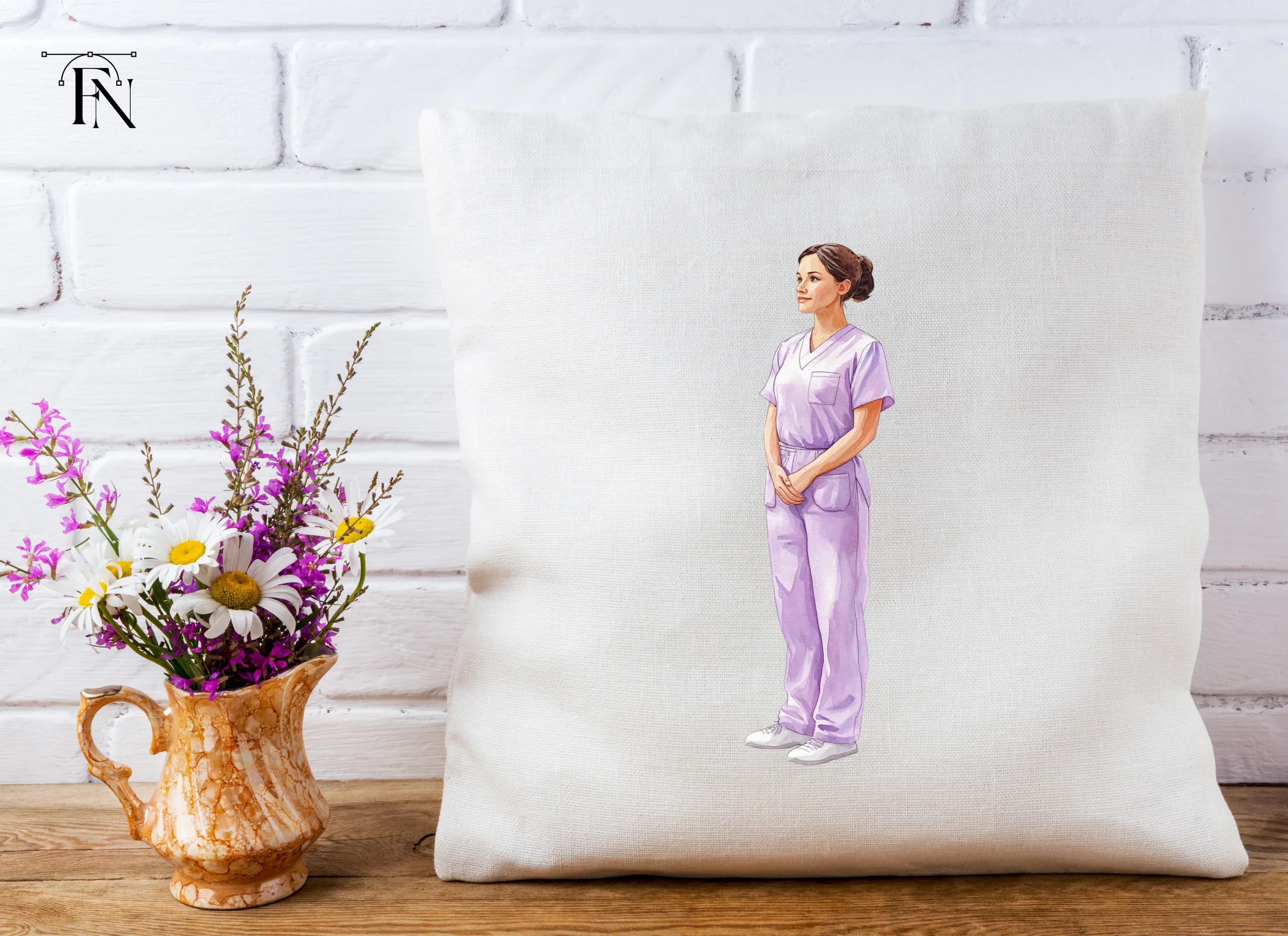 Nurses in Purple Scrubs Clipart Bundle - Image 4