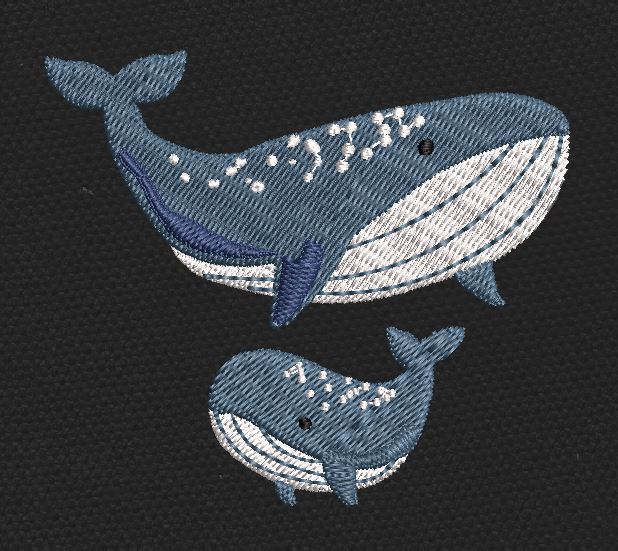 Ocean Pair Blue & White Embroidery Design