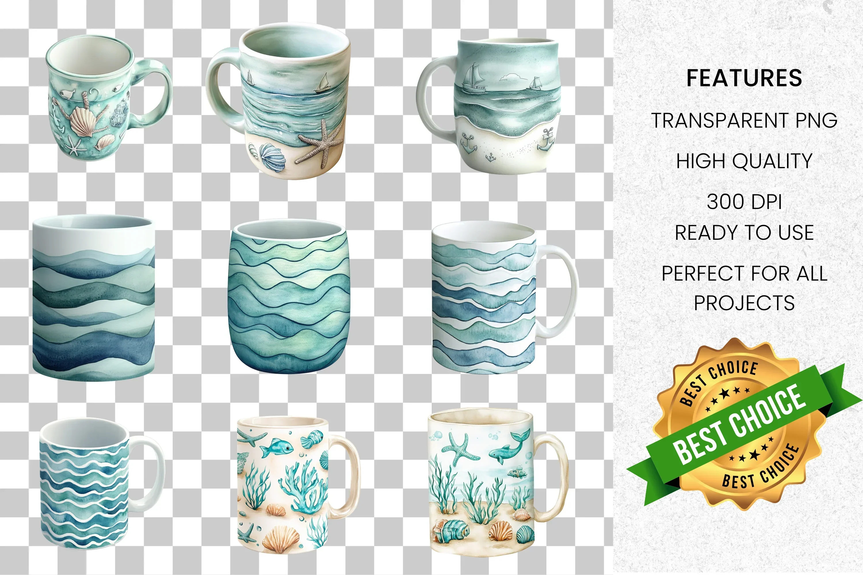 Ocean Themed Clipart Bundle - Image 2