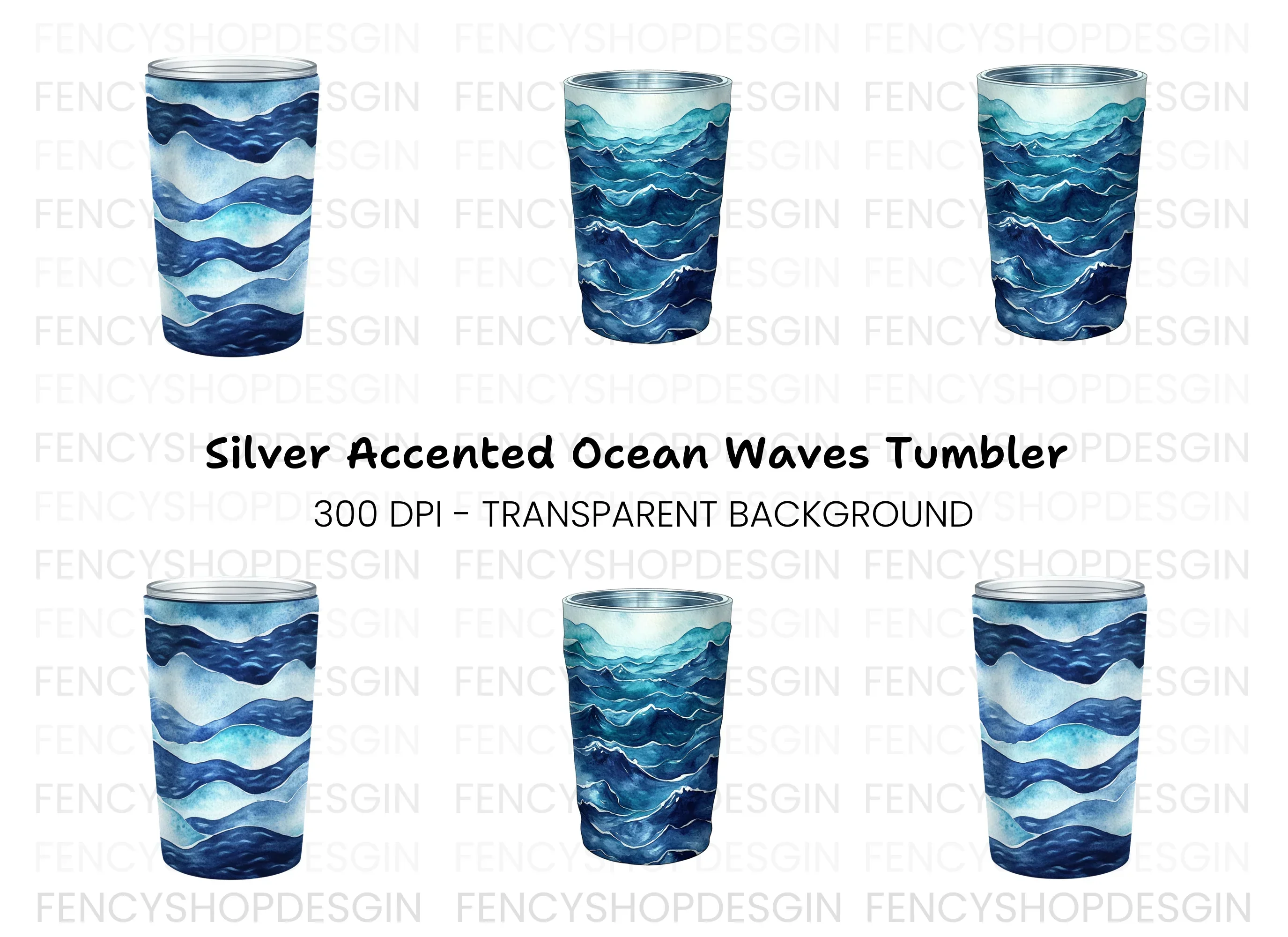 Ocean Wave Tumbler Clipart Bundle
