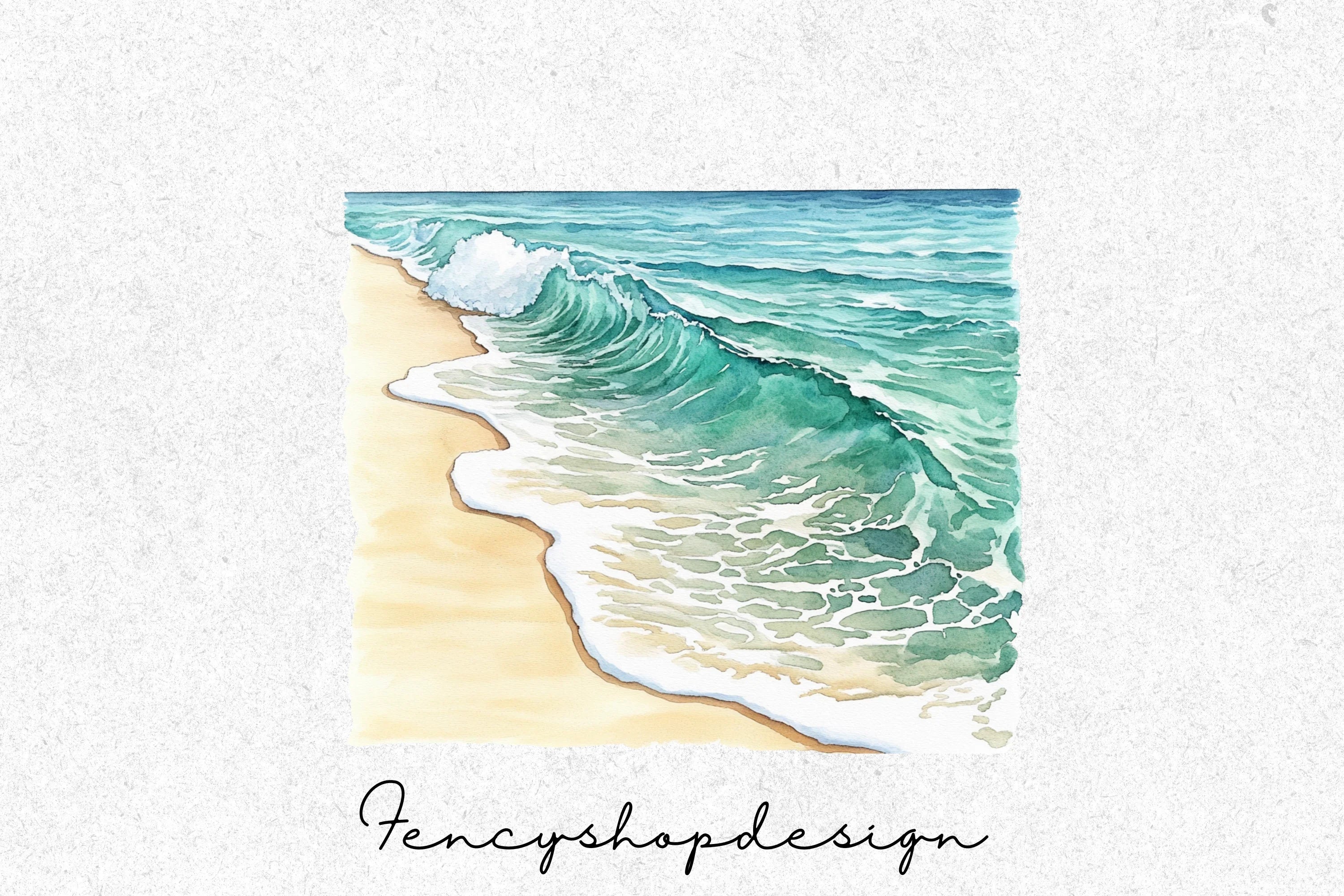 Ocean Waves Beach Clipart Bundle - Image 6