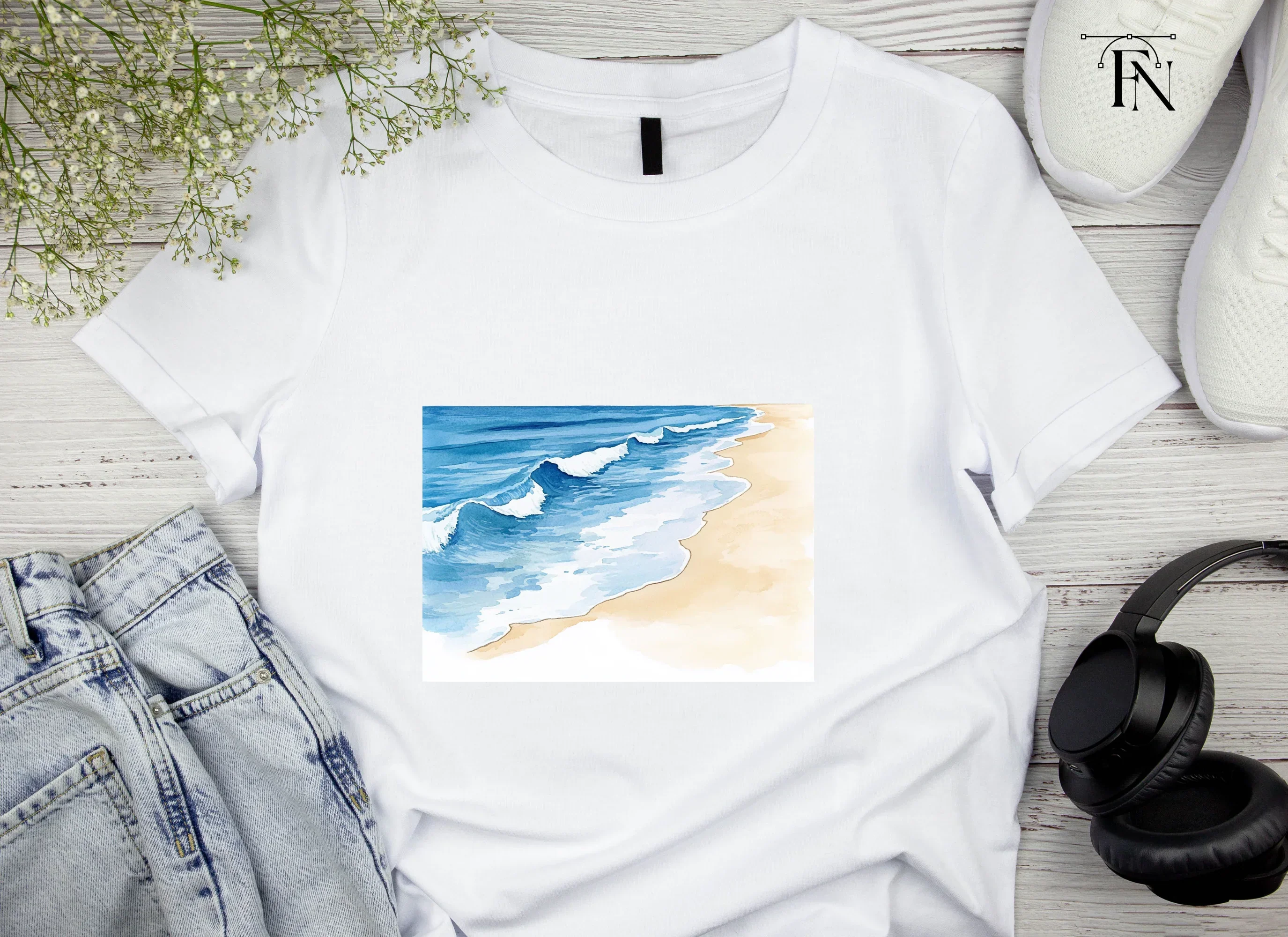 Ocean Waves Beach Clipart Bundle - Image 3