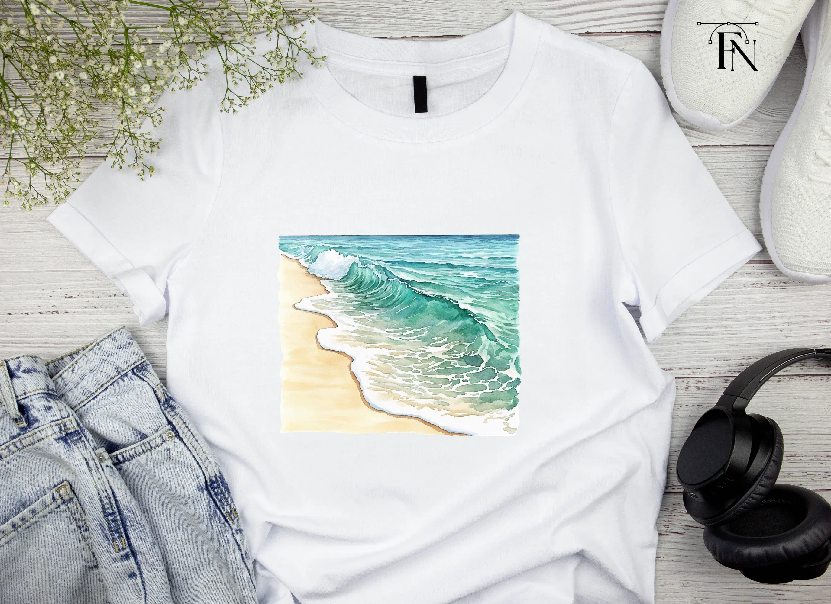 Ocean Waves Beach Clipart Bundle - Image 6