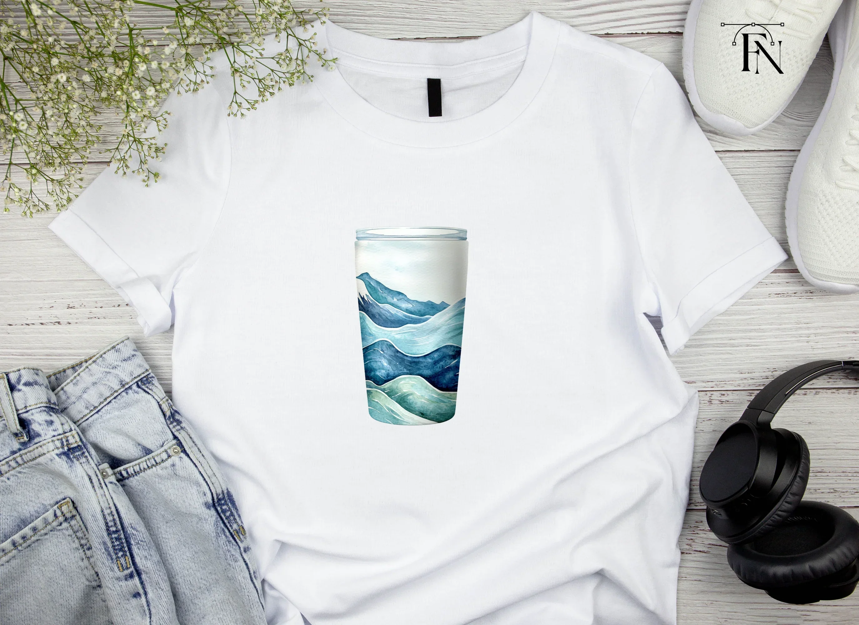Ocean Waves Tumbler Clipart Bundle - Image 6