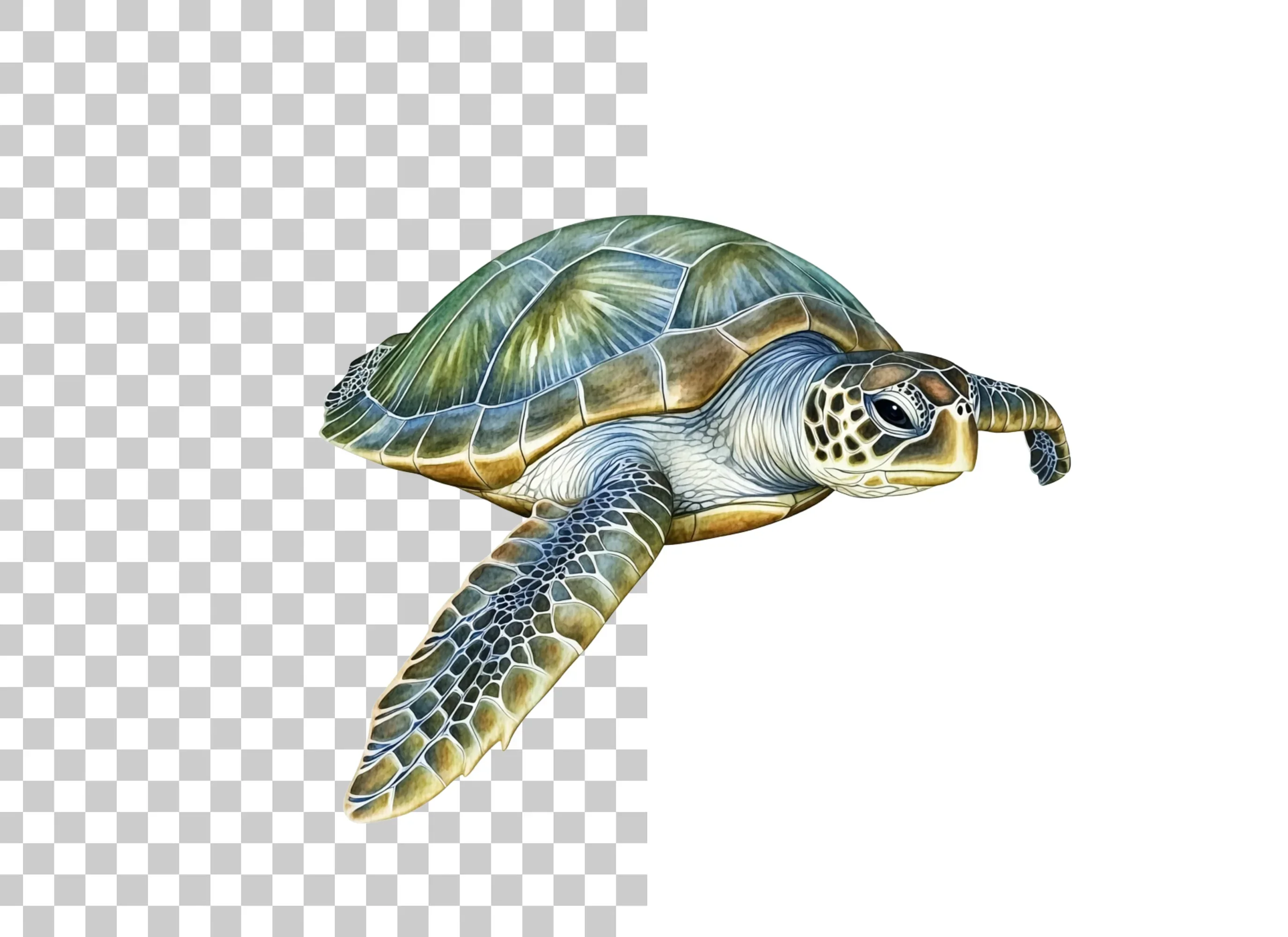 Oceanic Green Turtle Clipart Bundle - Image 2