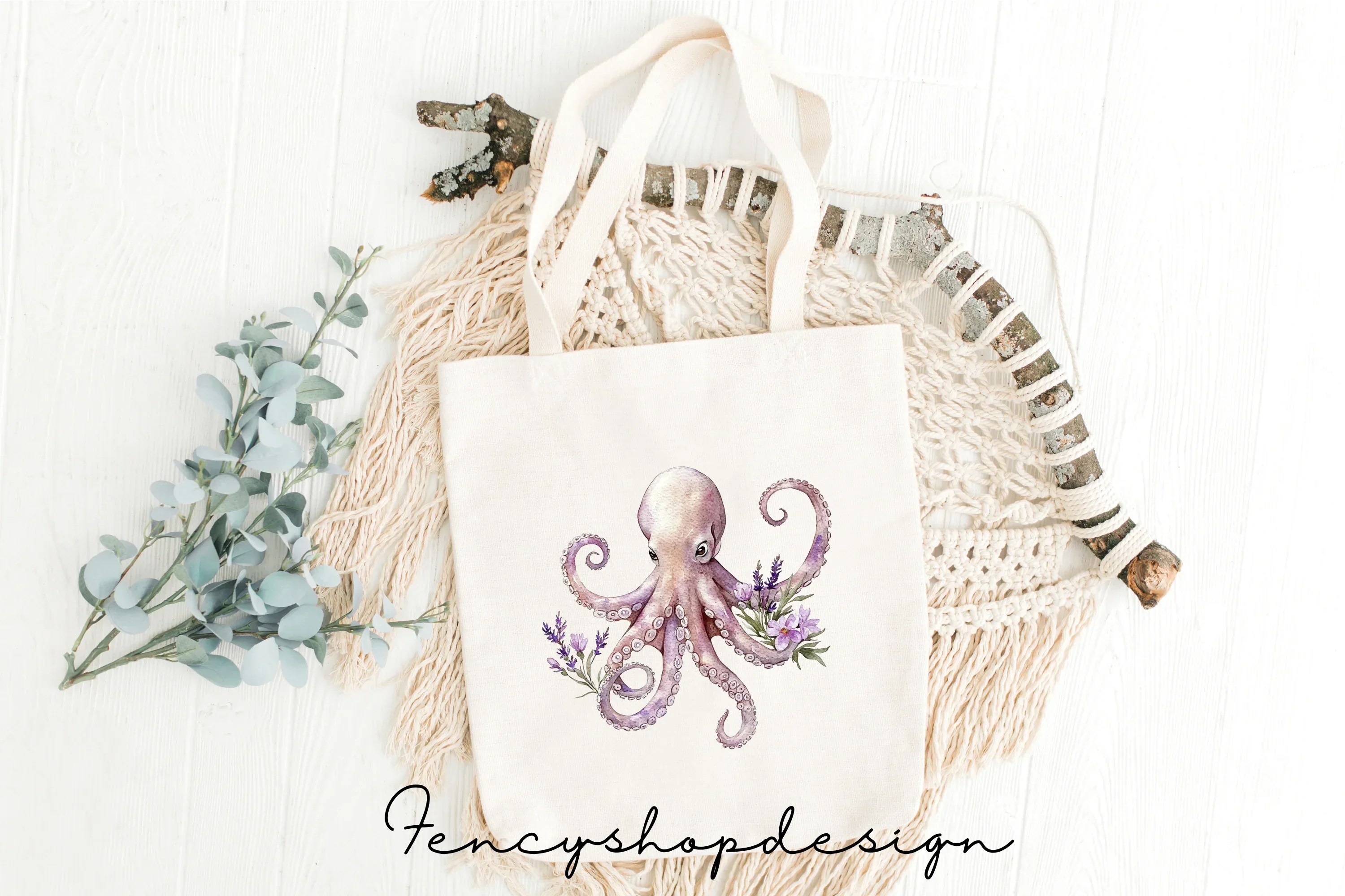 Octopus with Flowers Clipart Bundle - Image 8