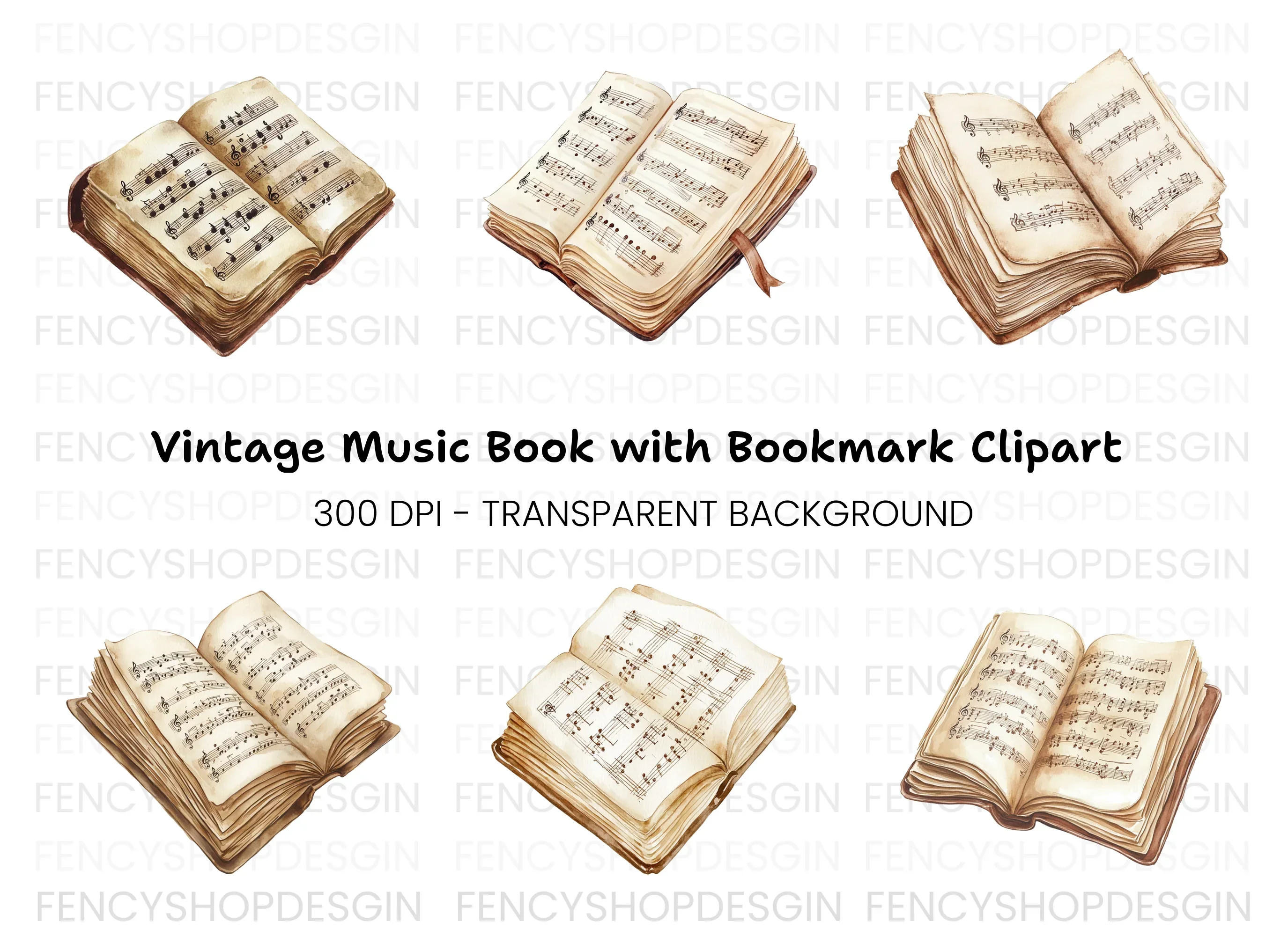 Old Music Score Clipart Bundle