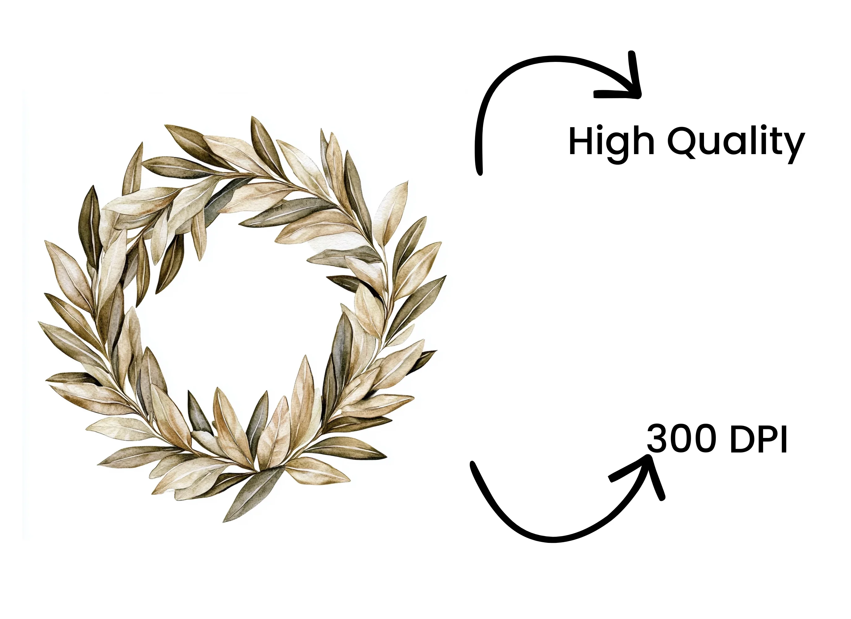 Olive Wreaths Clipart Bundle - Image 4