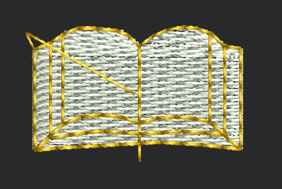 Open Book Embroidery Design