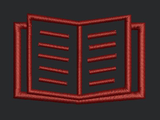 Open Book Icon Embroidery Design