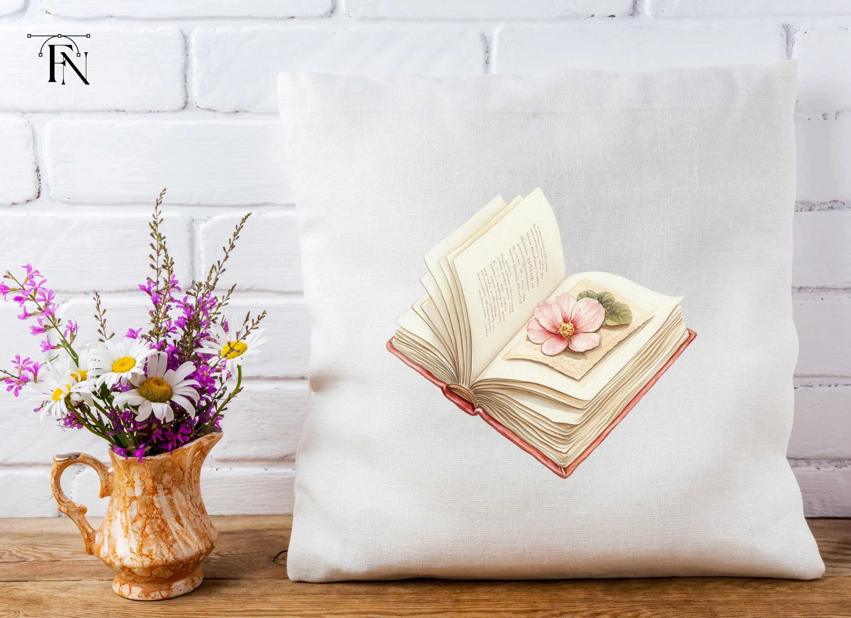 Open Books with Flowers and Hearts Clipart Bundle - Image 4