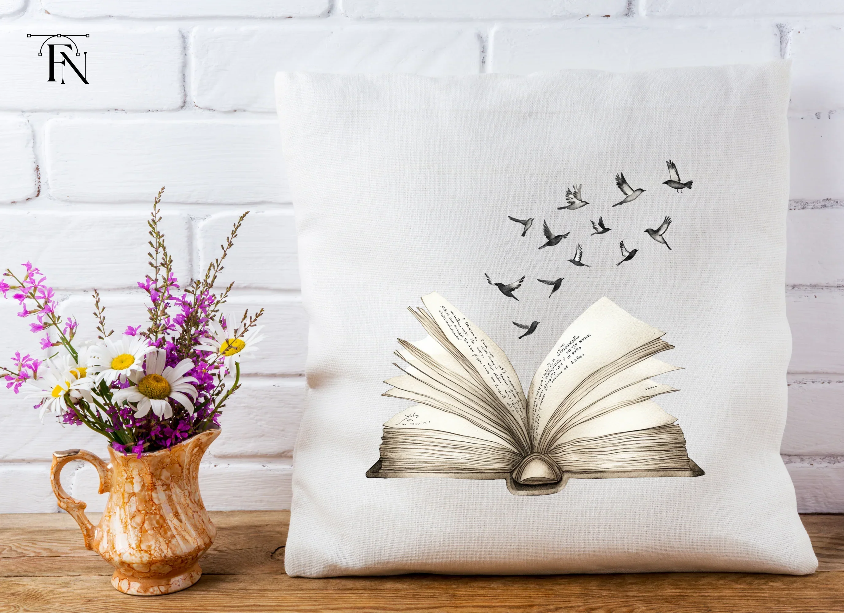 Open Books with Flying Birds Clipart Bundle - Image 4