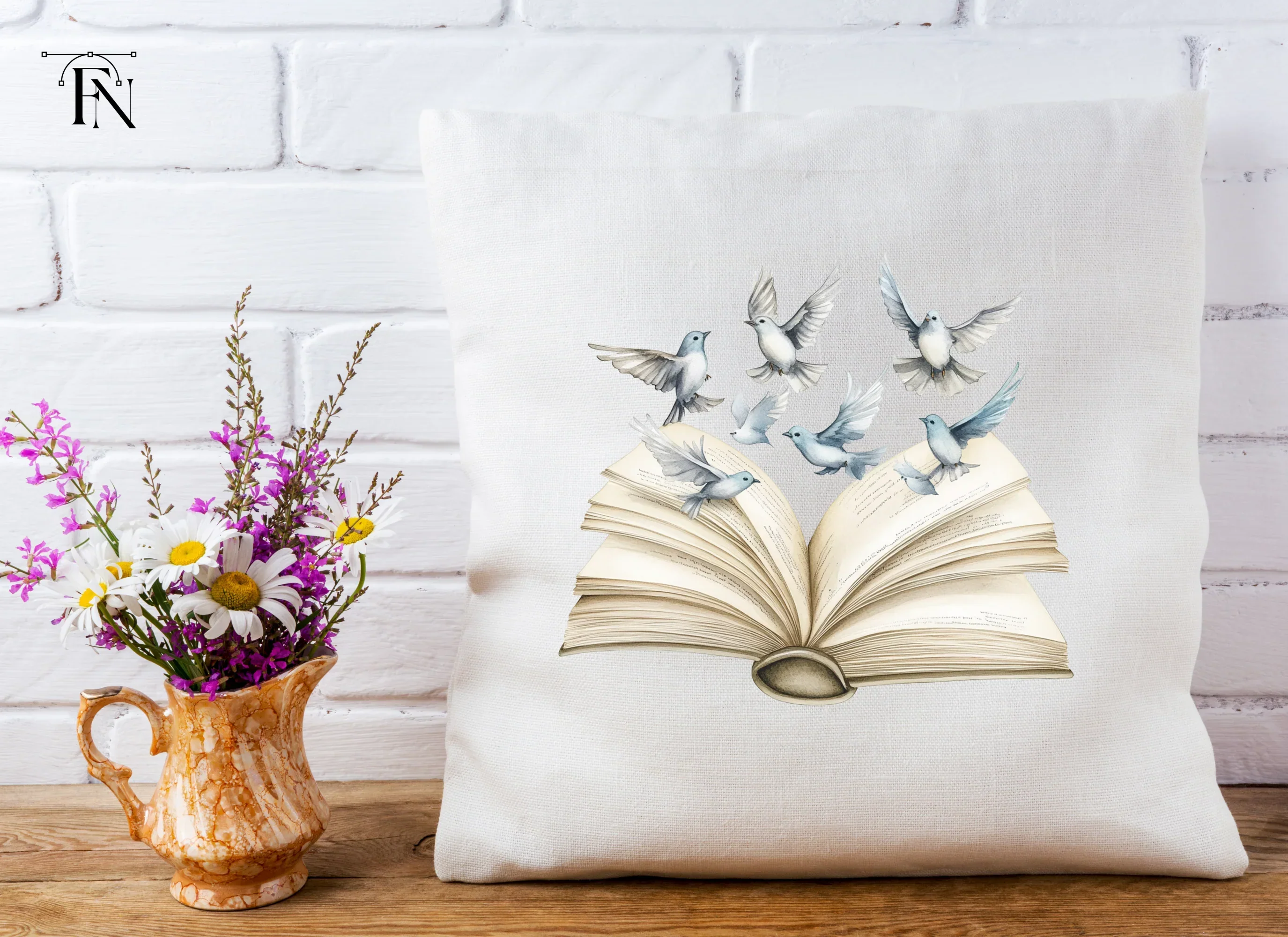 Open Books with Flying Doves Clipart Bundle - Image 3