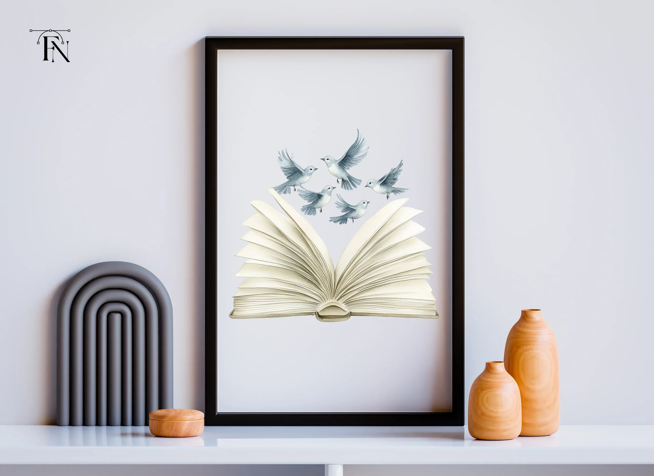 Open Books with Flying Doves Clipart Bundle - Image 4