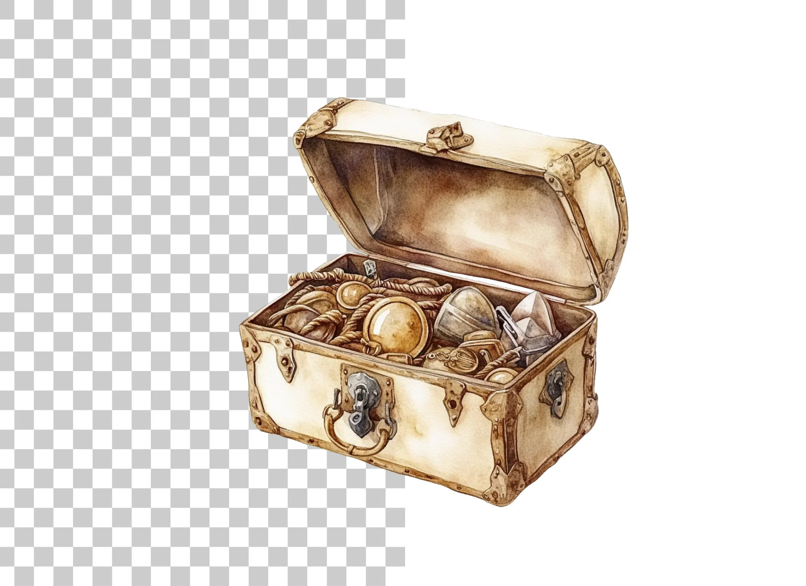 Open Treasure Chest Gold Clipart Bundle - Image 2