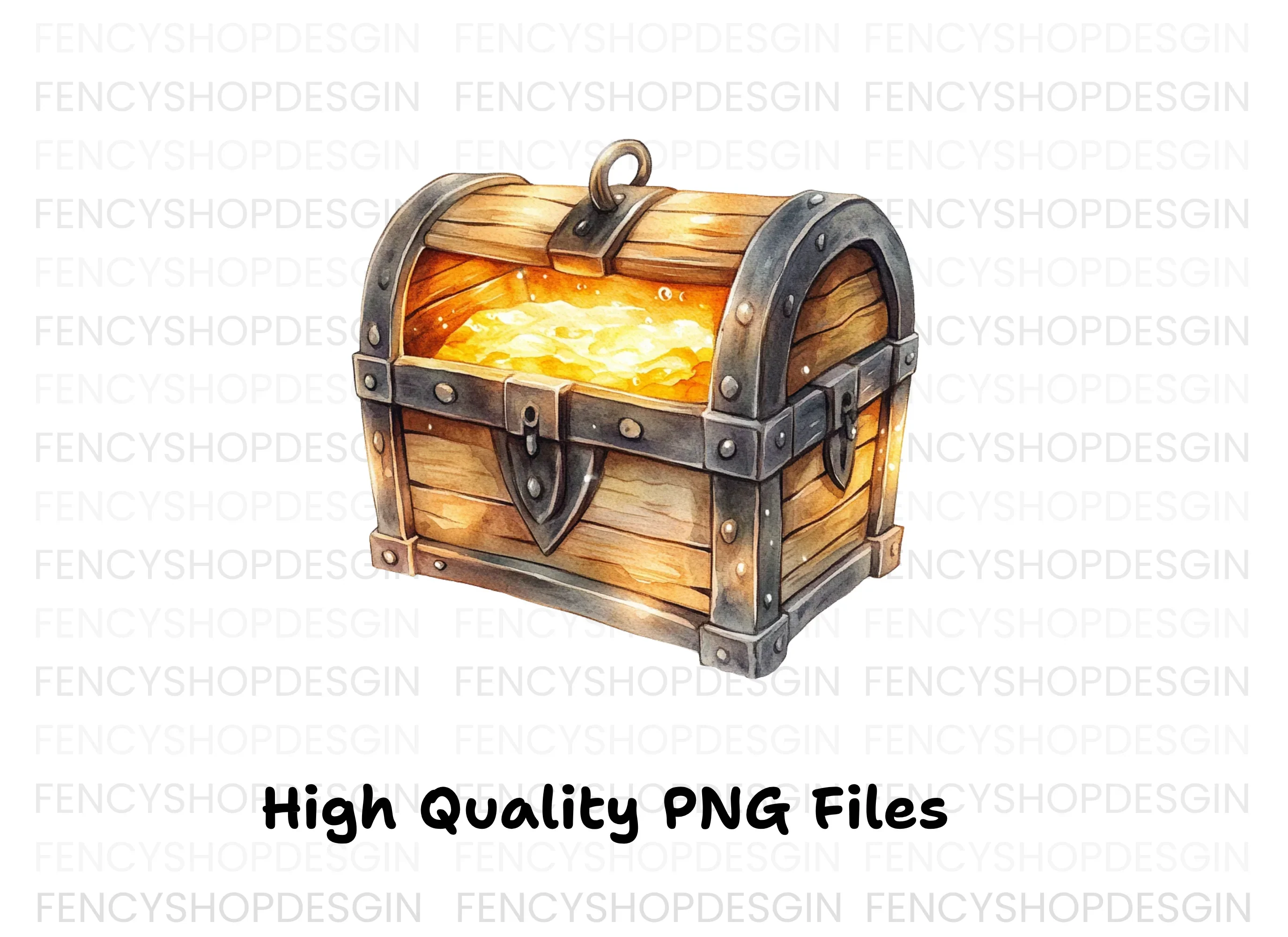 Open Treasure Chest Gold Clipart Bundle - Image 2