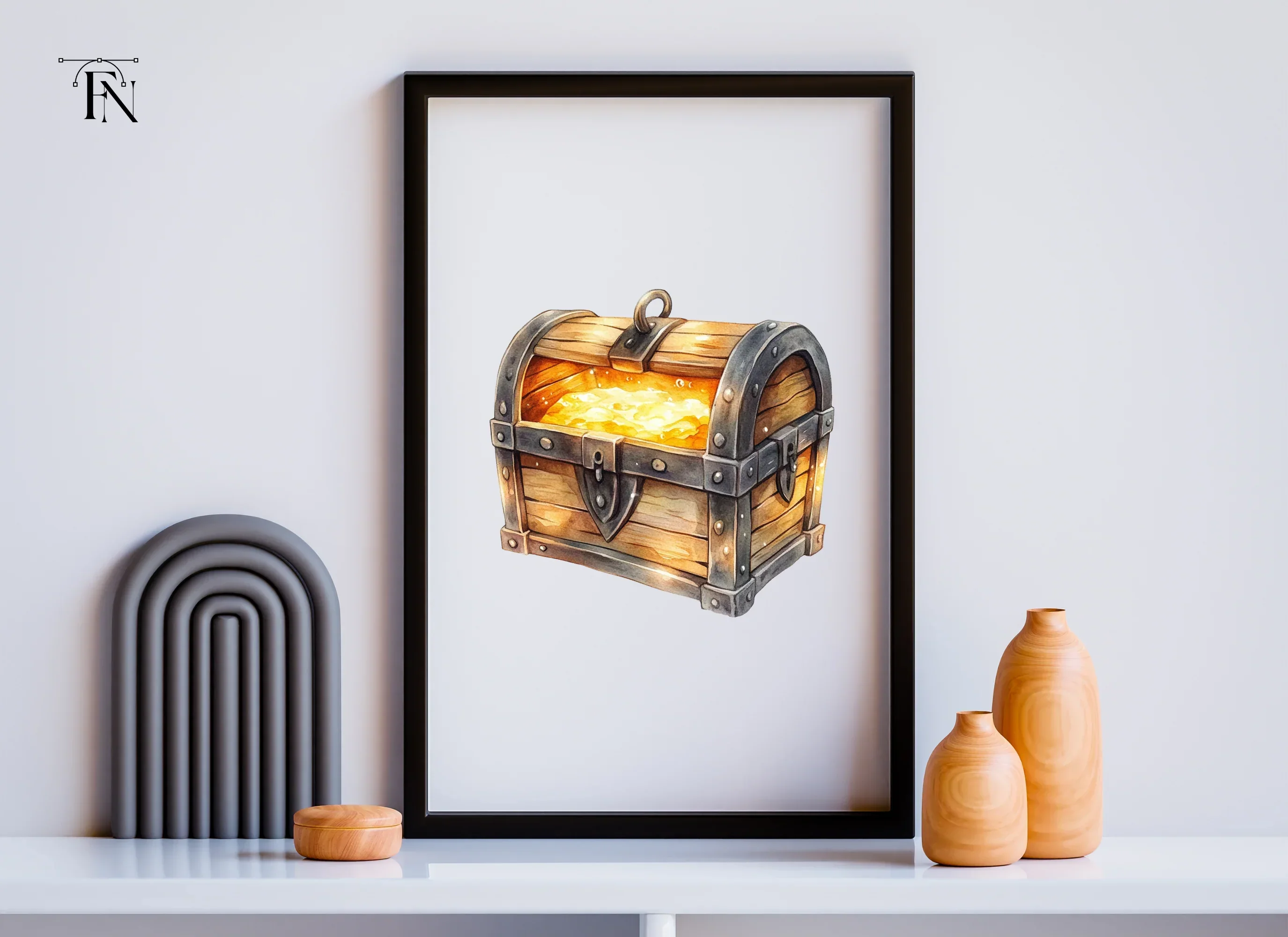 Open Treasure Chest Gold Clipart Bundle - Image 3