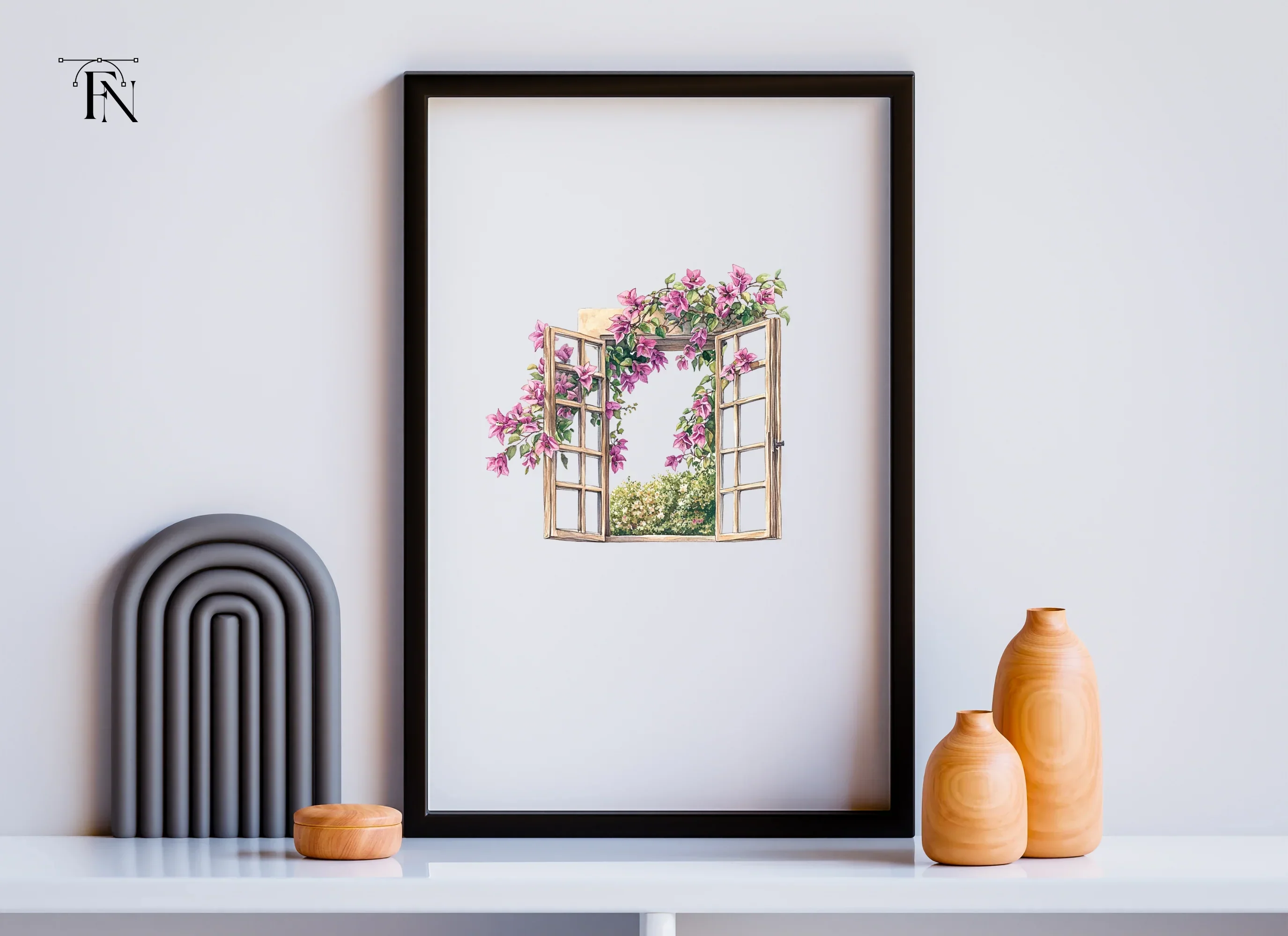 Open Window with Bougainvillea Clipart Bundle - Image 6