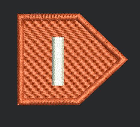 Orange Chevron Letter I Embroidery Design