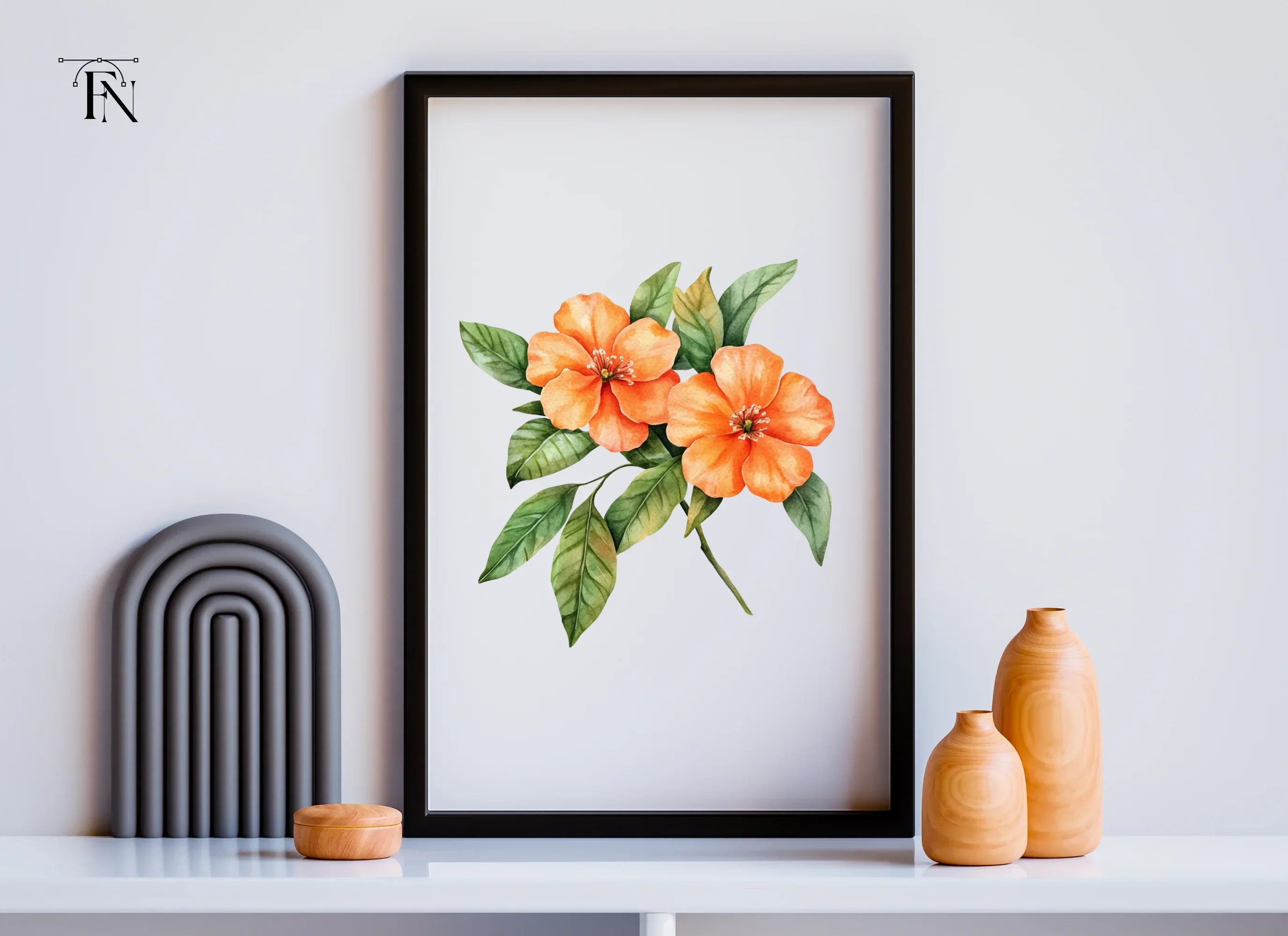 Orange Floral Clipart Bundle - Image 6