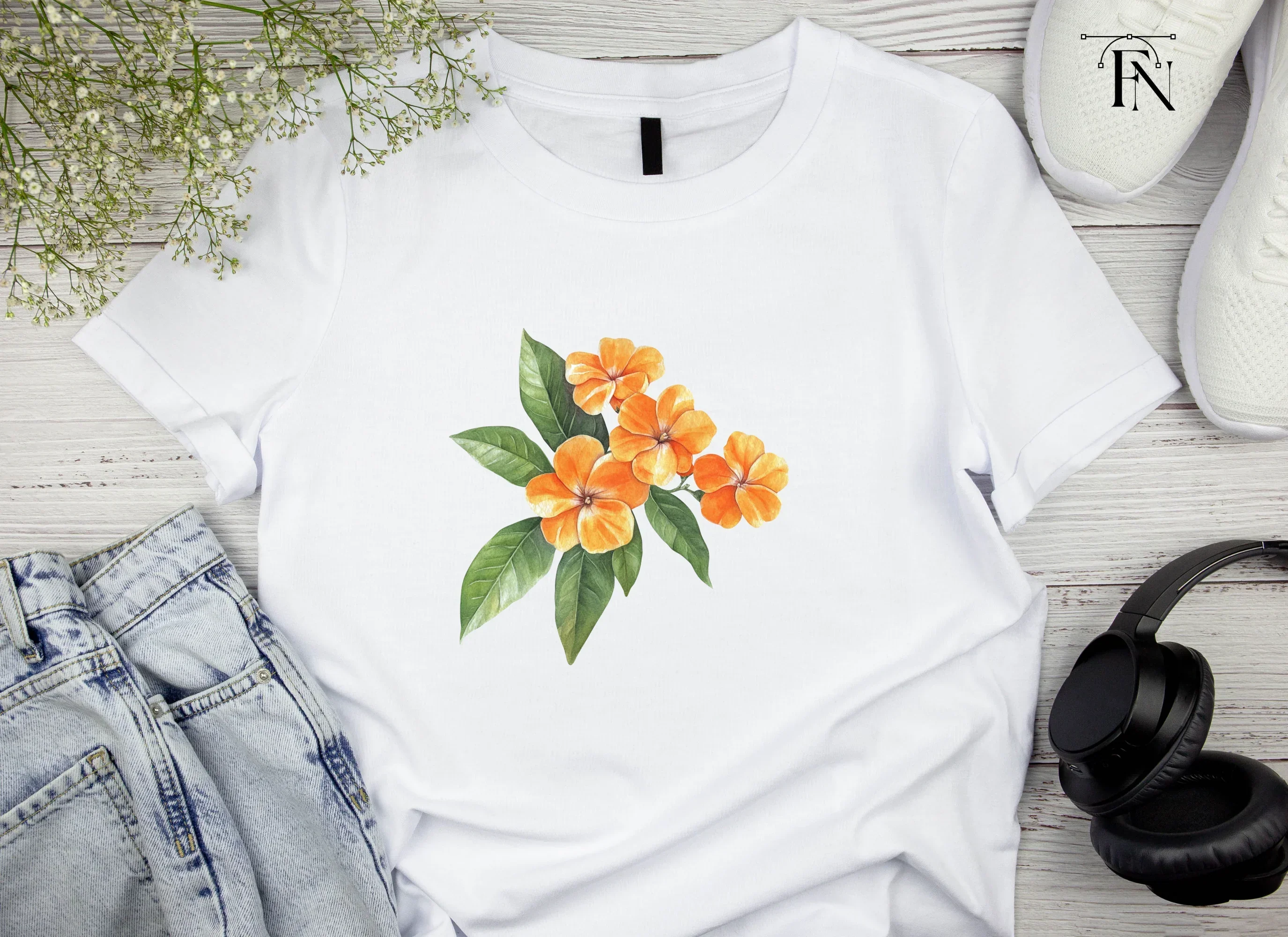 Orange Flower Clipart Bundle - Image 4