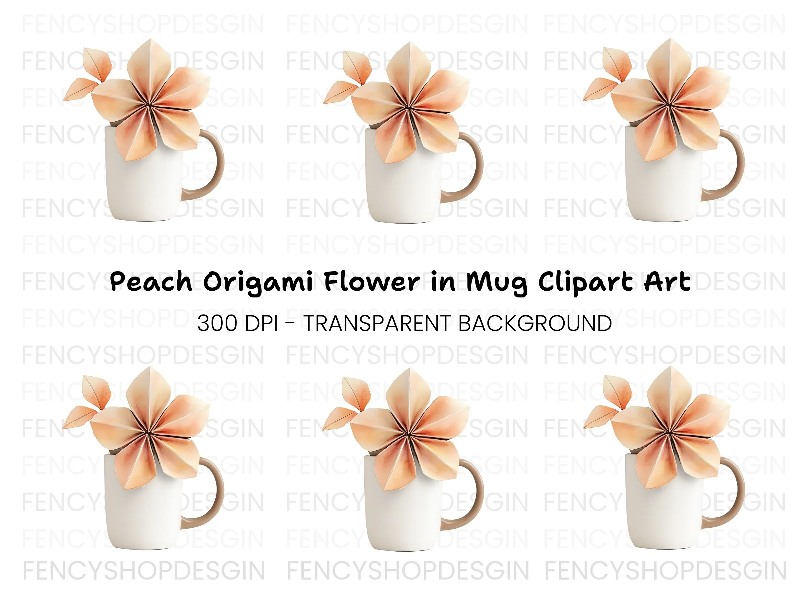 Origami Flower Clipart Bundle