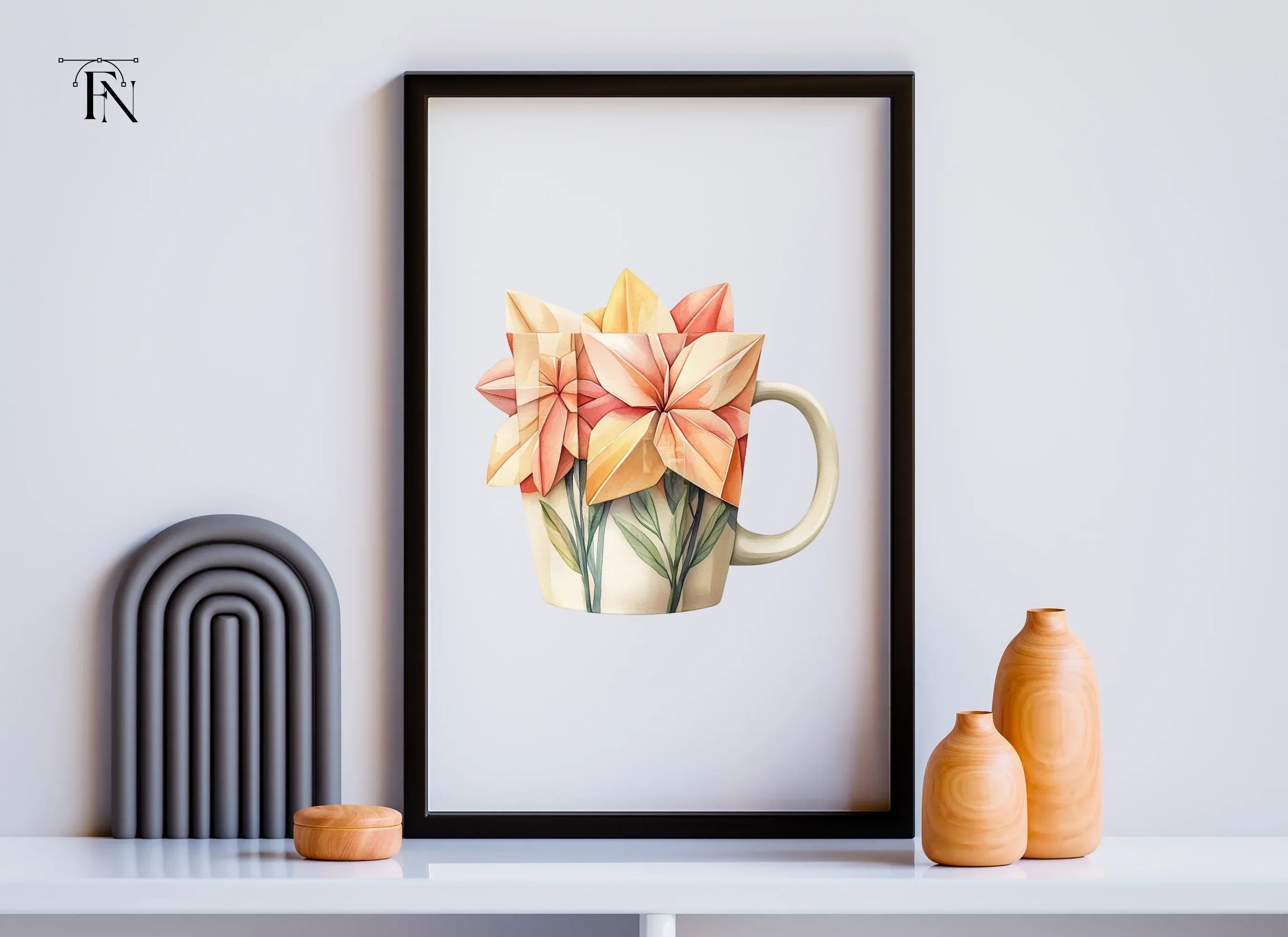 Origami Flowers Clipart Bundle - Image 3