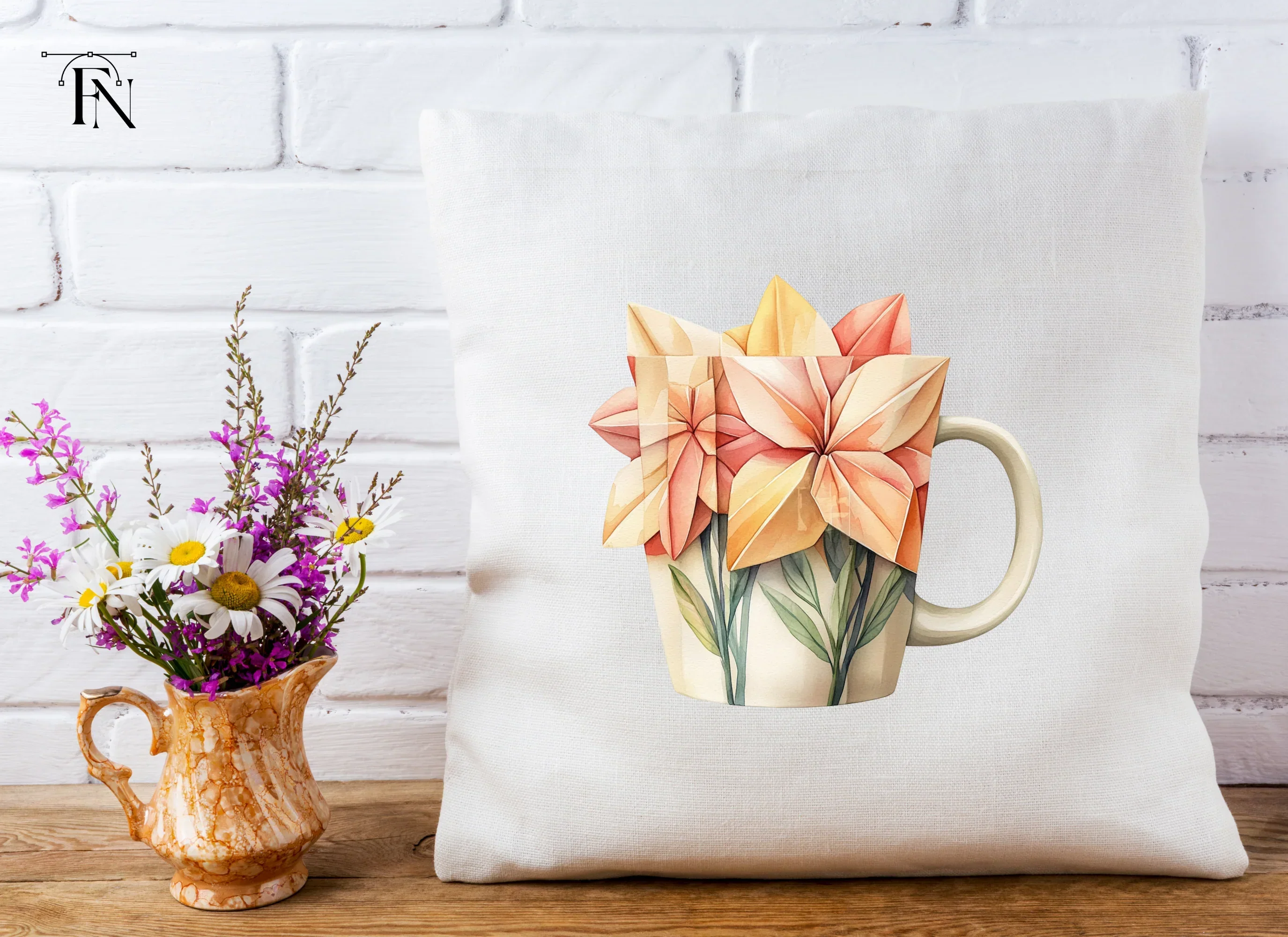 Origami Flowers Clipart Bundle - Image 6