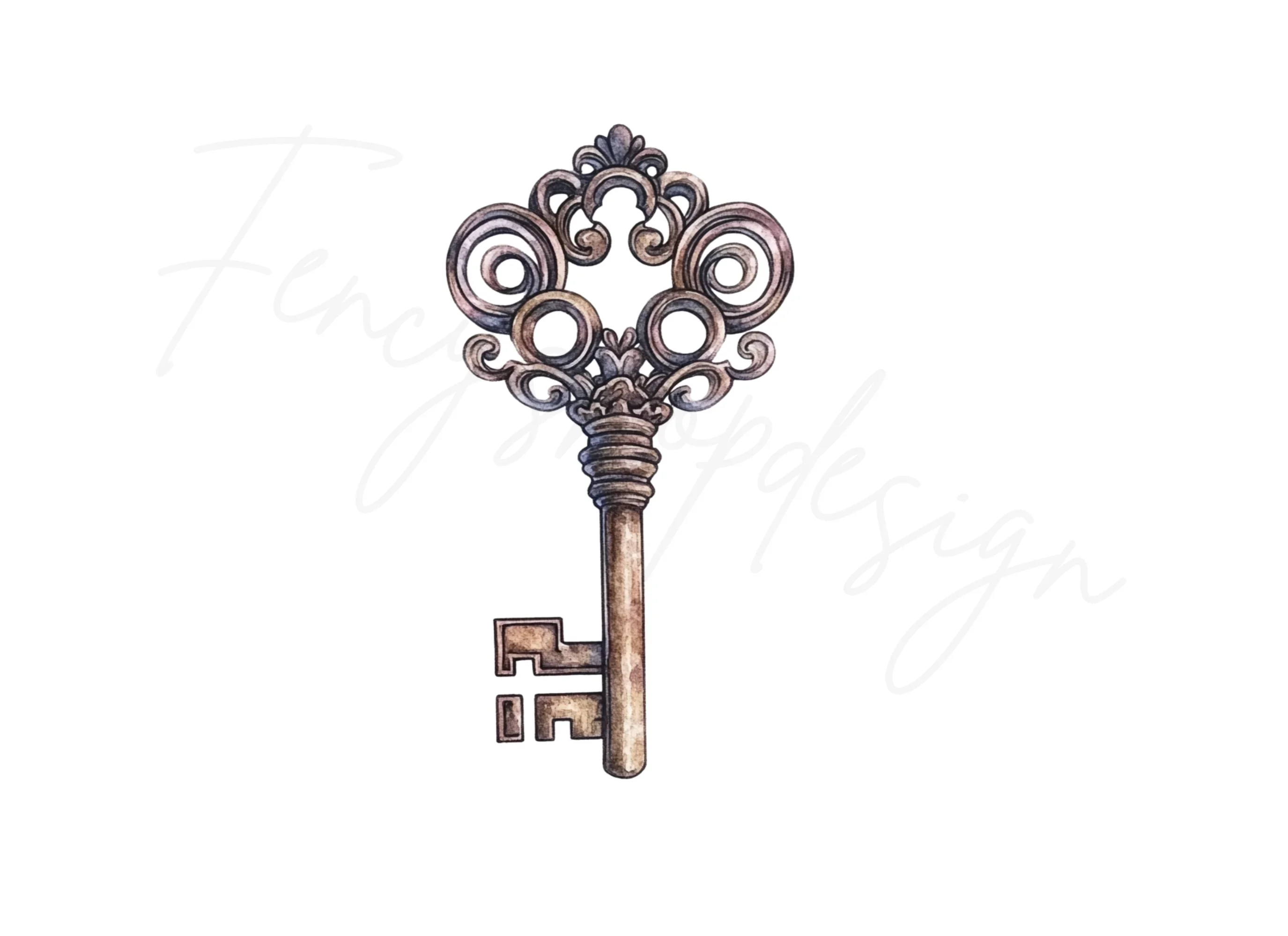 Ornate Antique Key Clipart Bundle - Image 2
