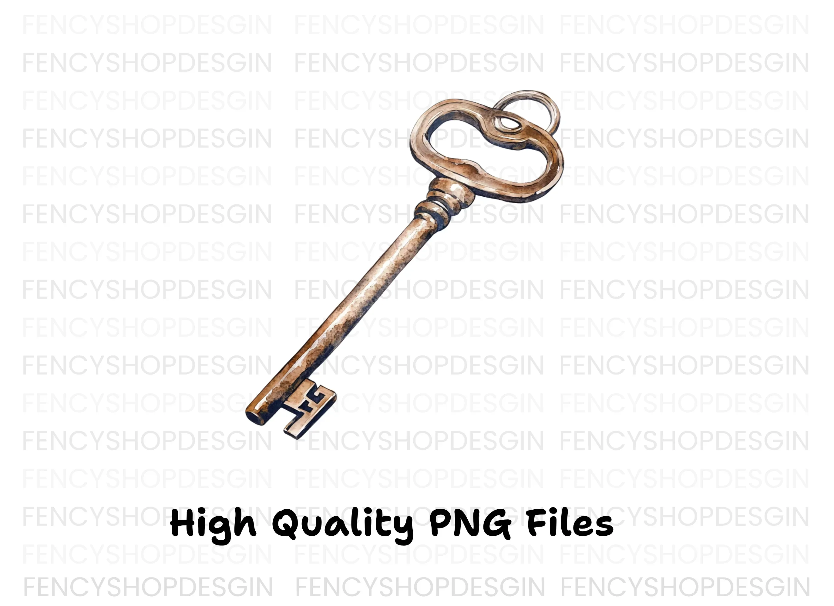 Ornate Antique Key Clipart Bundle - Image 3