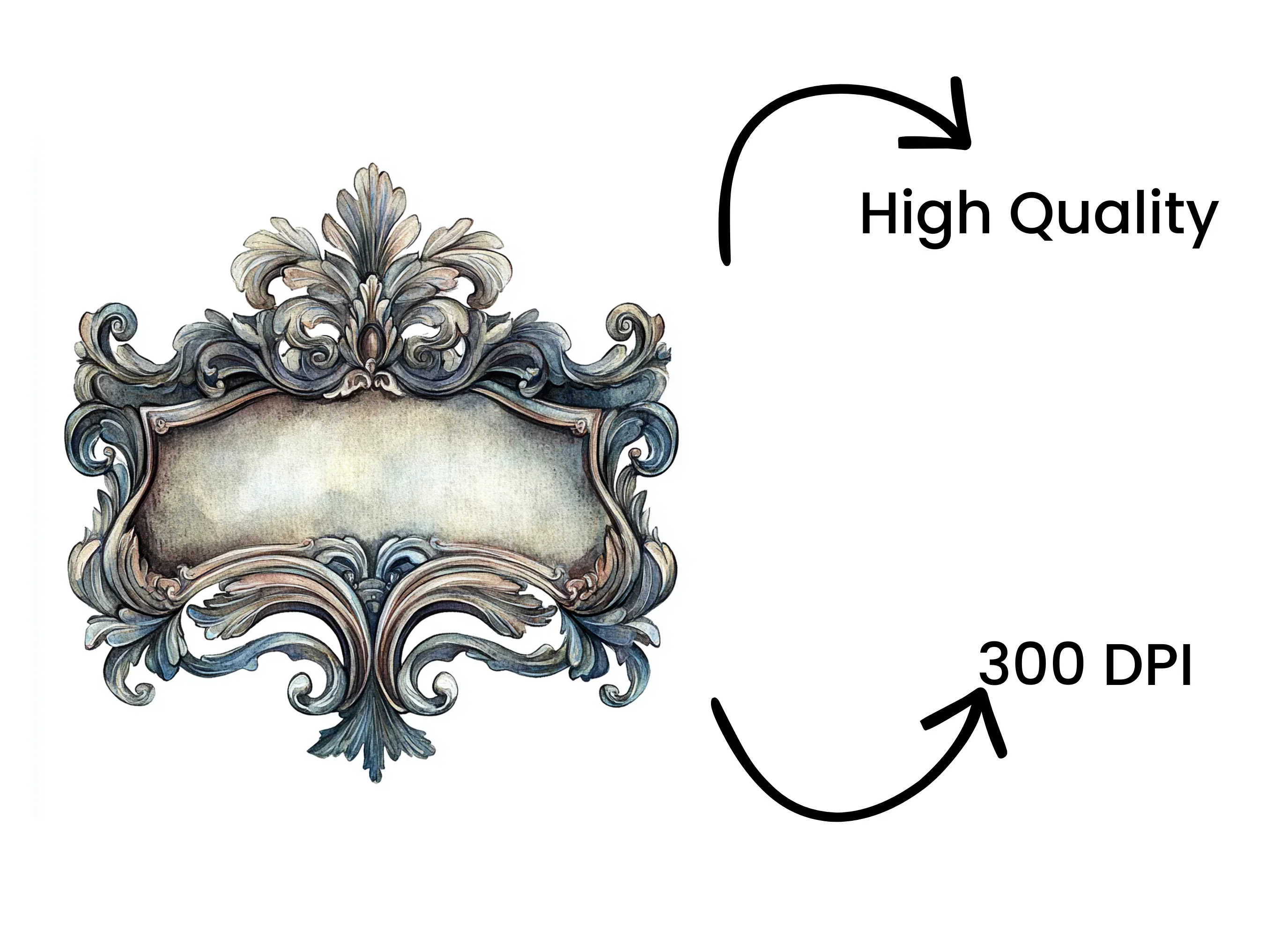 Ornate Baroque Frame Clipart Bundle - Image 4