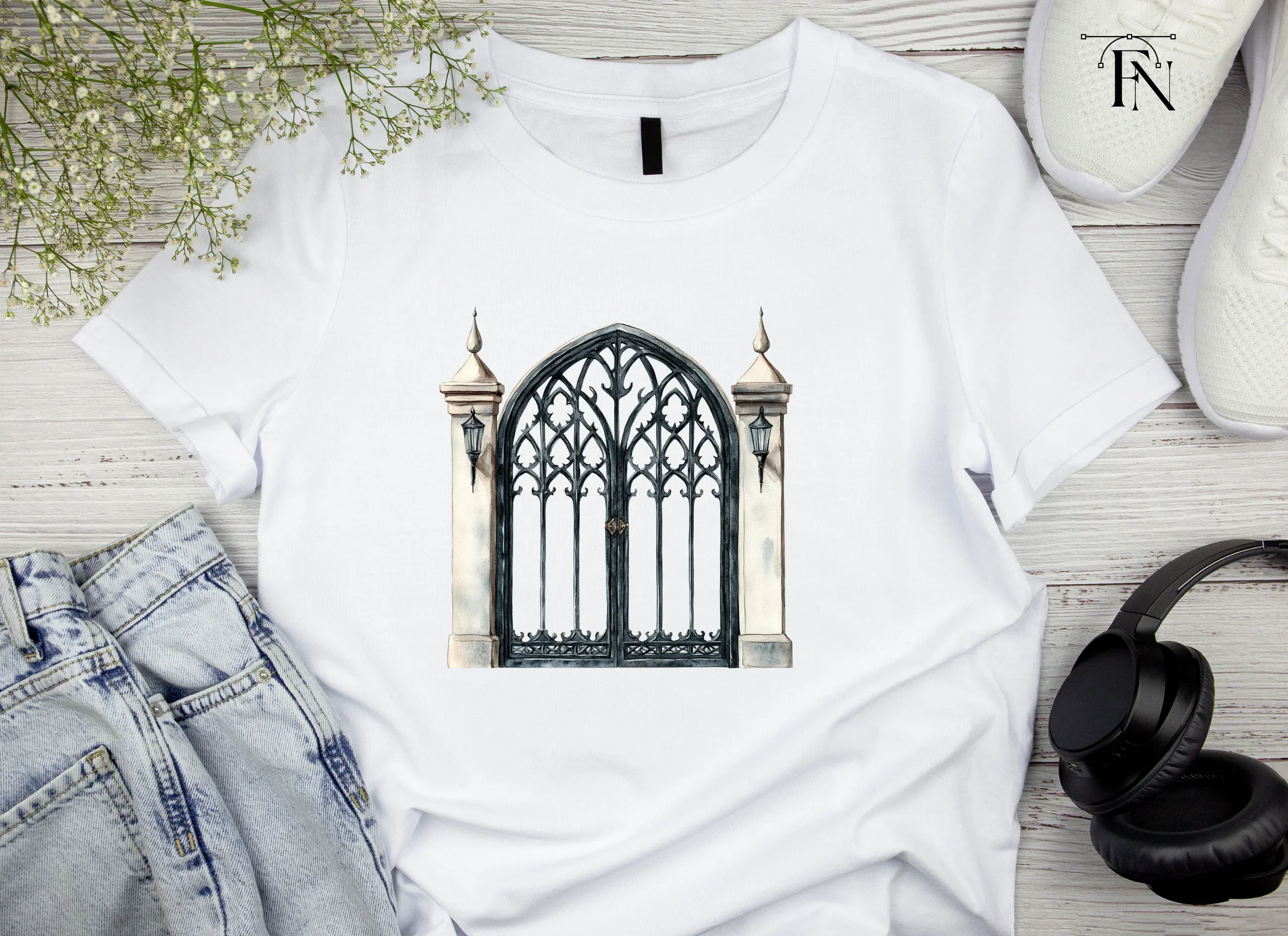 Ornate Gothic Gate Clipart Bundle - Image 4