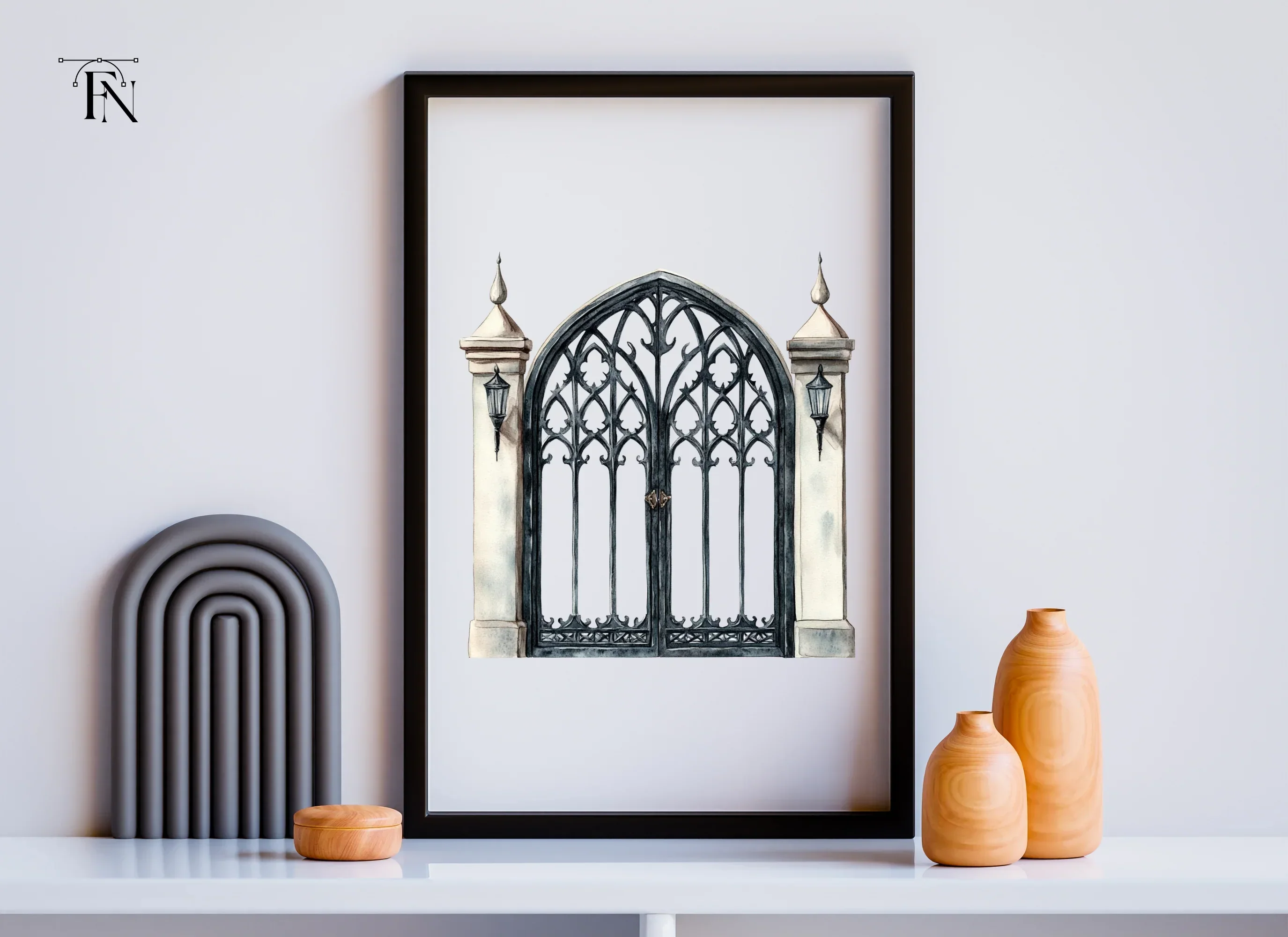 Ornate Gothic Gate Clipart Bundle - Image 6