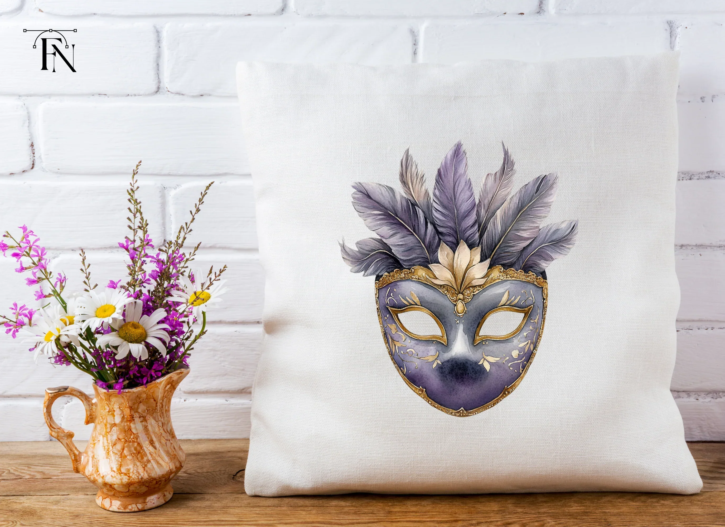 Ornate Purple Masquerade Masks Clipart Bundle - Image 4